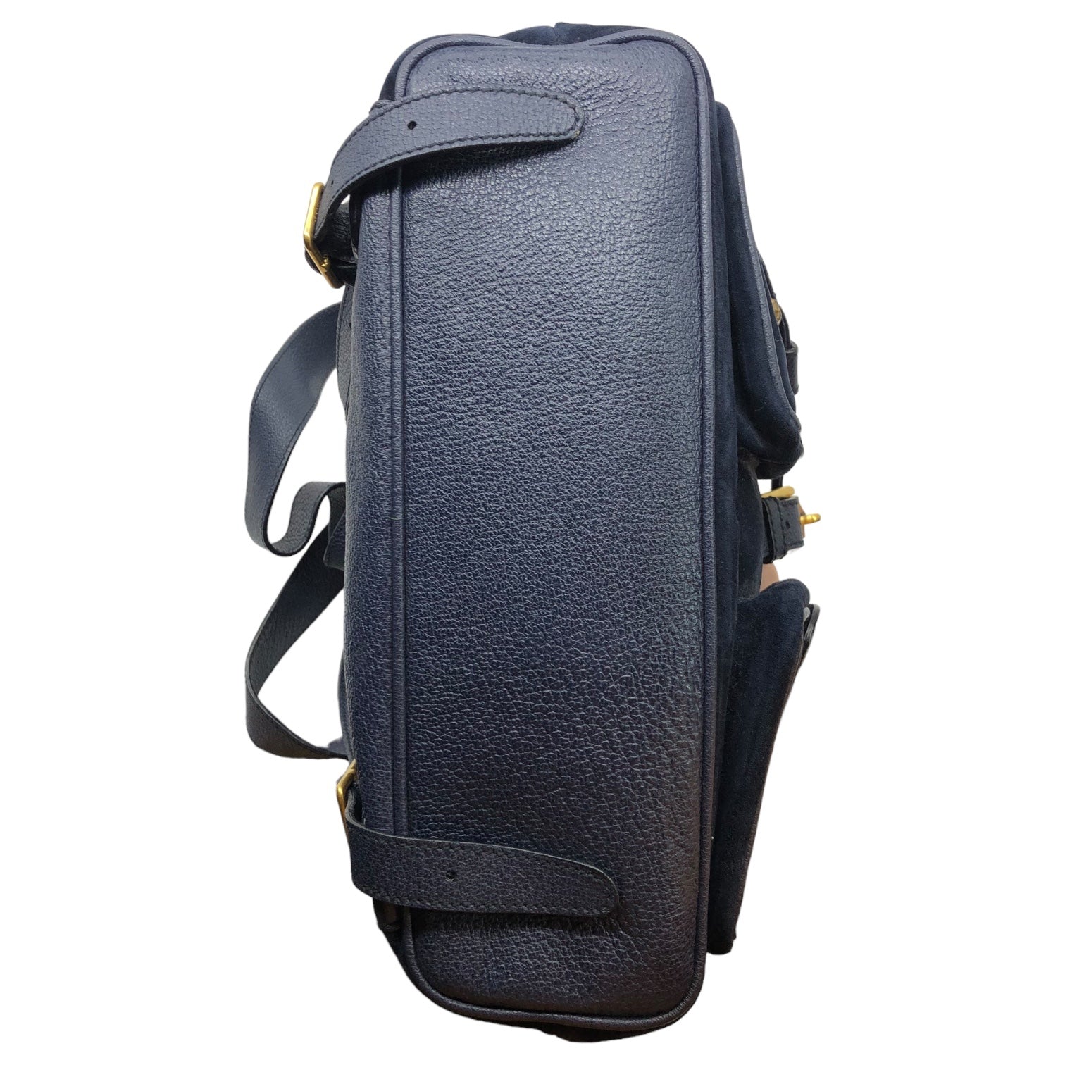 GUCCI(グッチ) vintage suede leather bamboo backpack ヴィンテージ スウェード レザー バンブー リュック 003 1998 0016 ネイビー バックパック 竹 鞄 バッグ