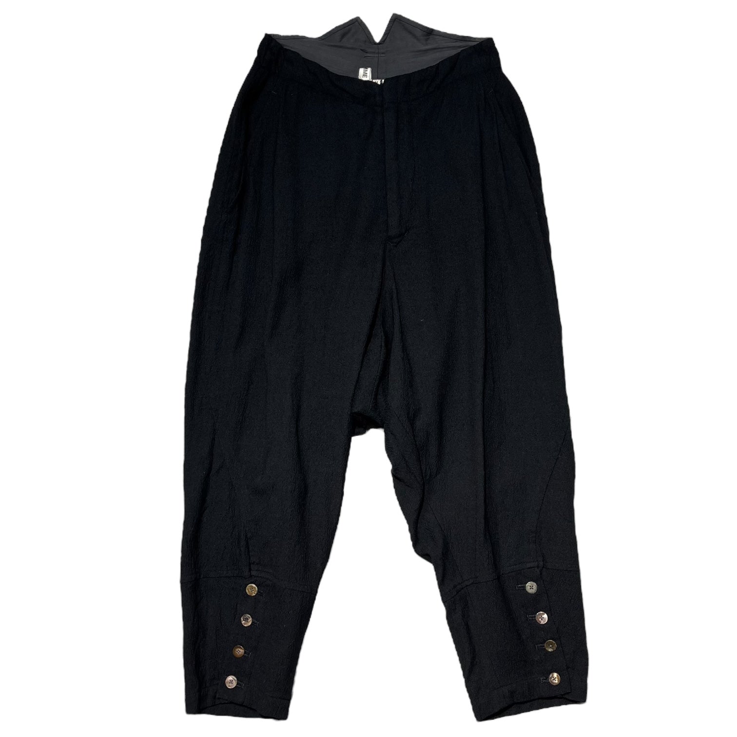 COMME des GARCONS(コムデギャルソン) 80's Wool full cloth jodhpurs pants ウール縮絨 ジョッパーズ パンツ 80年代 GP-05013 M ブラック AD表記無し(1980年代) 稀少アイテム