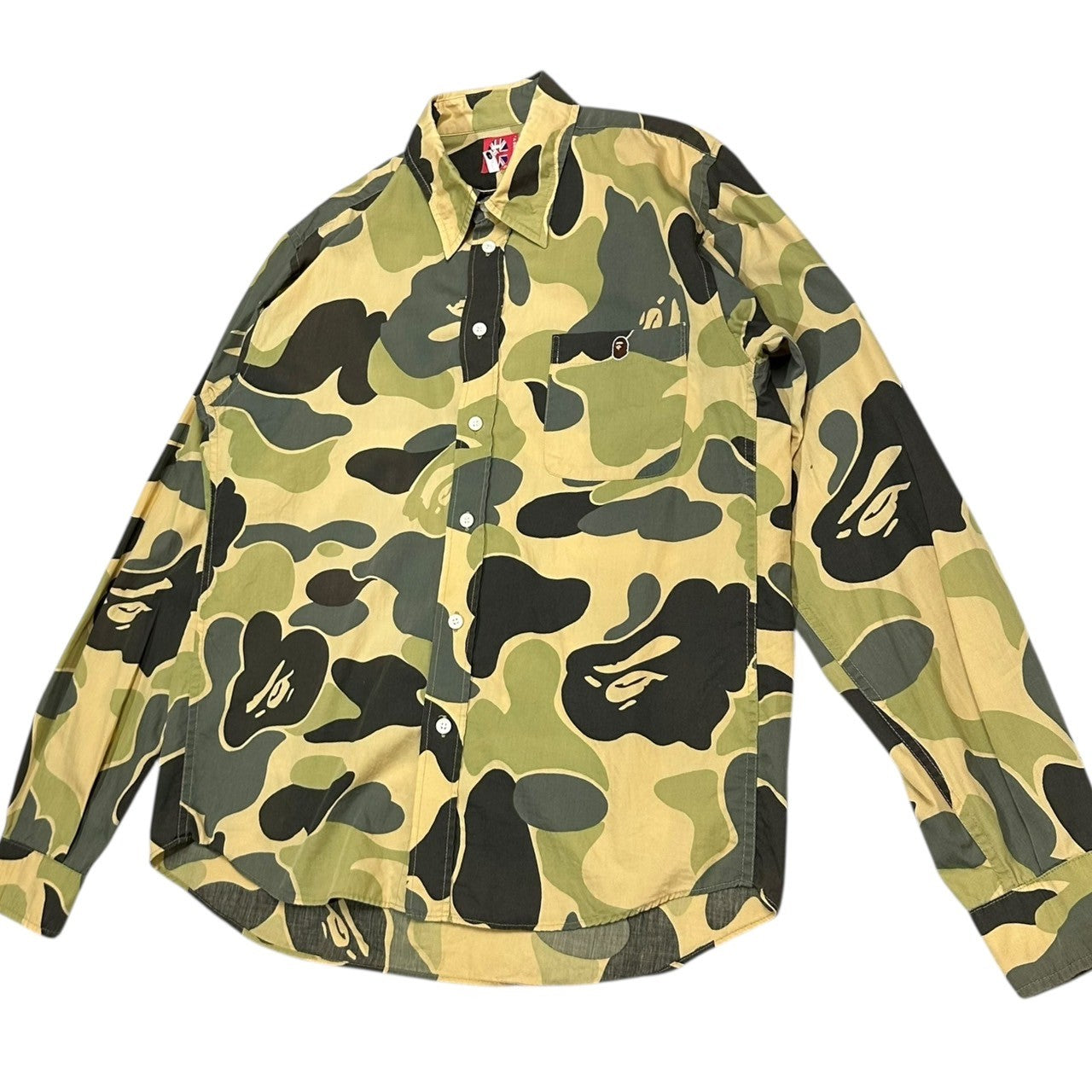 A BATHING APE(アベイシングエイプ) 90~00's 1st Camo Long Sleeve Shirt ファースト カモ 長袖 シャツ M カーキ
