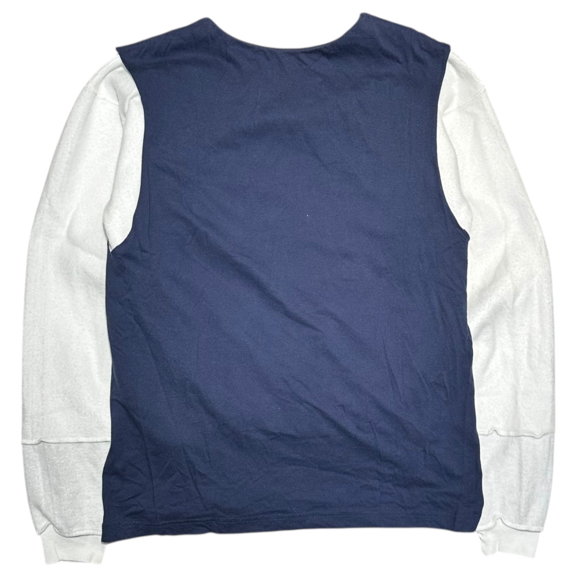 Maison Martin Margiela(メゾン マルタンマルジェラ) 2004 ⓪ ⑩ Artisanal Reconstructed Layered Sweatshirt アーティザナル 再構築 レイヤード スウェット 833M00750071 表記無(FREE) ネイビー×ホワイト 00's 本人期 アーカイブ リバーシブル