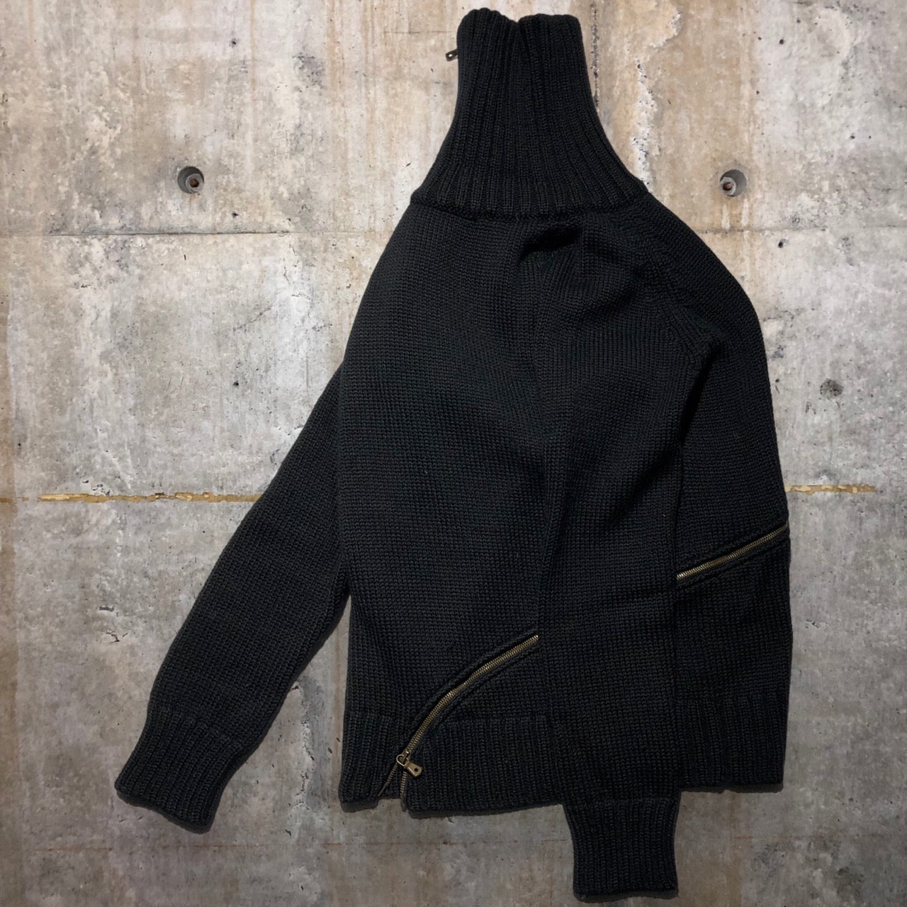 DOLCE&GABBANA(ドルチェ&ガッバーナドルガバ) 螺旋ジップアップニット 46(Mサイズ程度) ブラック