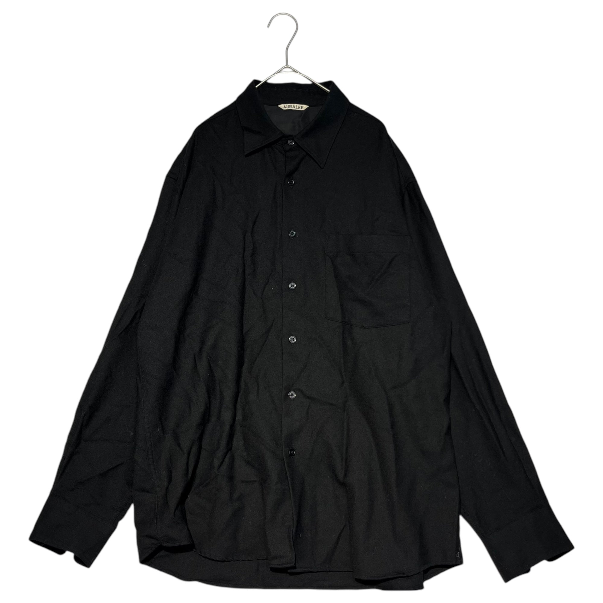 AURALEE(オーラリー) 20AW SUPER LIGHT WOOL SHIRTS スーパーライト ウール シャツ 長袖 A20AS01OS 3(S~M) ブラック