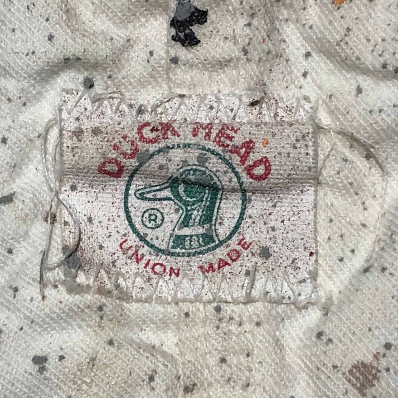 DUCK HEAD(ダックヘッド) 70'sヴィンテージペンキオーバーオール 表記なし(Mサイズ程度) ホワイト