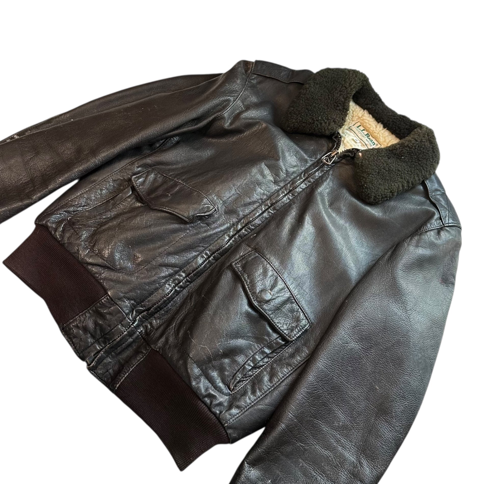 L.L.BEAN(エルエルビーン) 70's G-1 Flight Leather Jacket 70年代 フライト レザー ジャケット 40(L程度) ダークブラウン