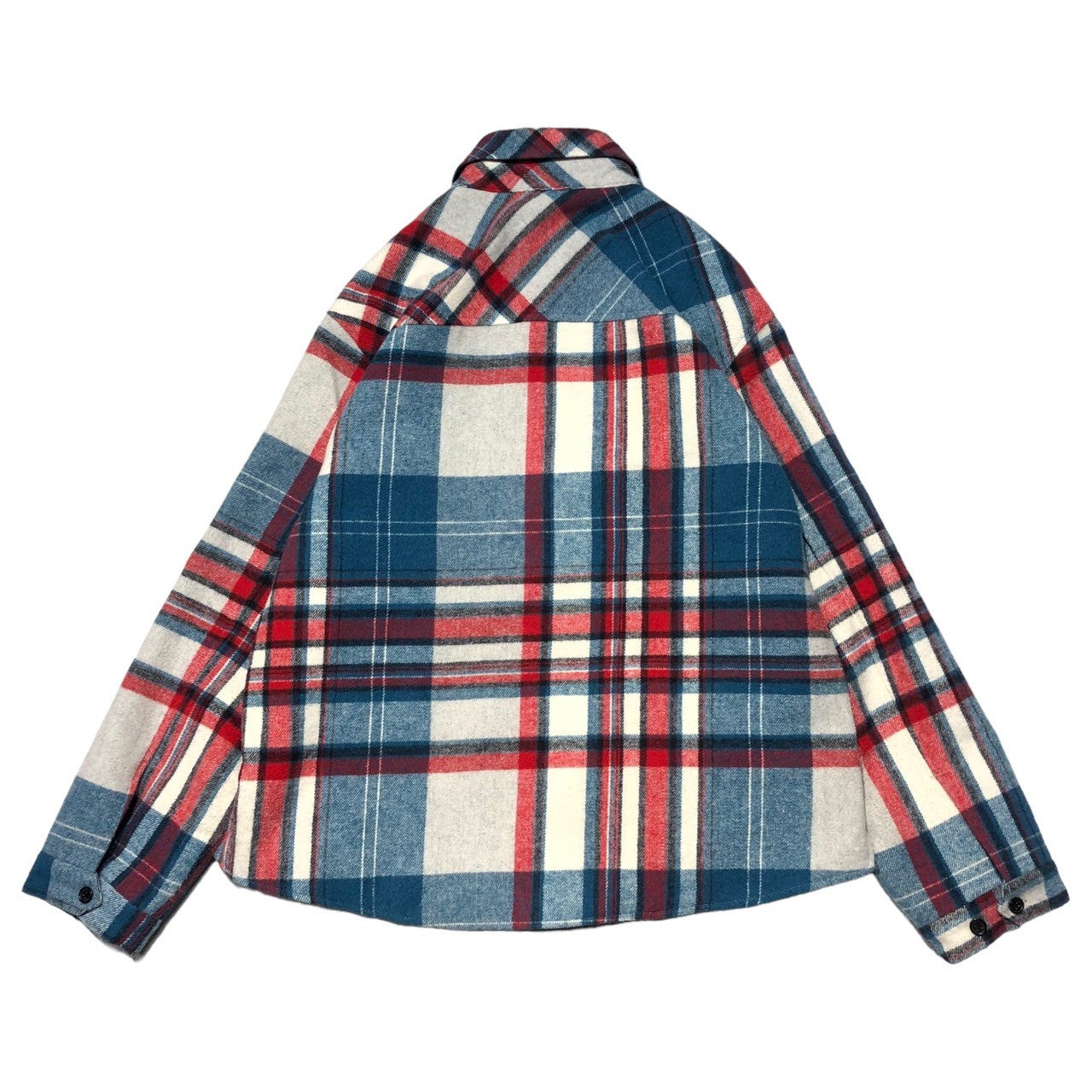 WE11DONE(ウェルダン) Blue WD Check Anorak Wool Shirt ブルー チェック アノラック ウール シャツ WD-PT9-20-156-U-BK S ブルー×レッド ジャケット