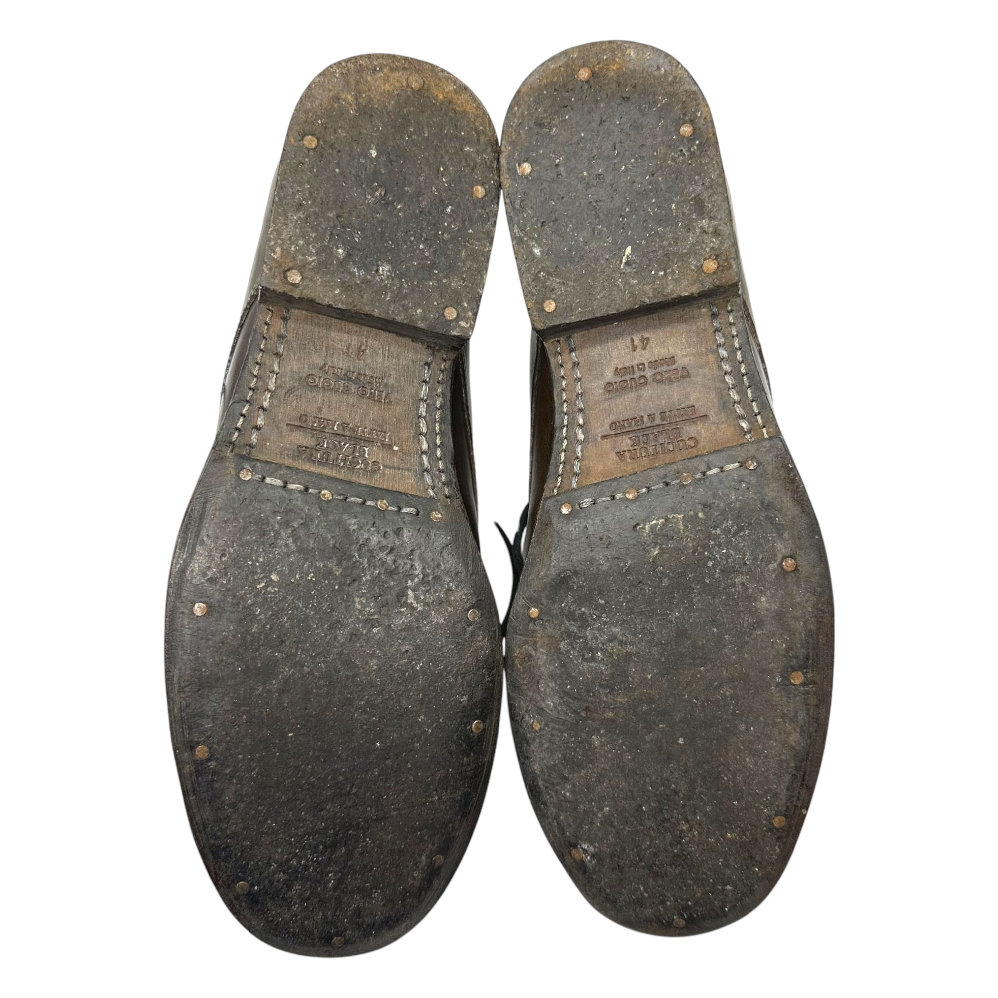 10sei0otto DIECISEIZEROOTTO(ディエイチセイゼロオット) straight tip leather shoes ストレート チップ レザー シューズ 41(26.5cm程度) ブラウン 革靴 イタリア製