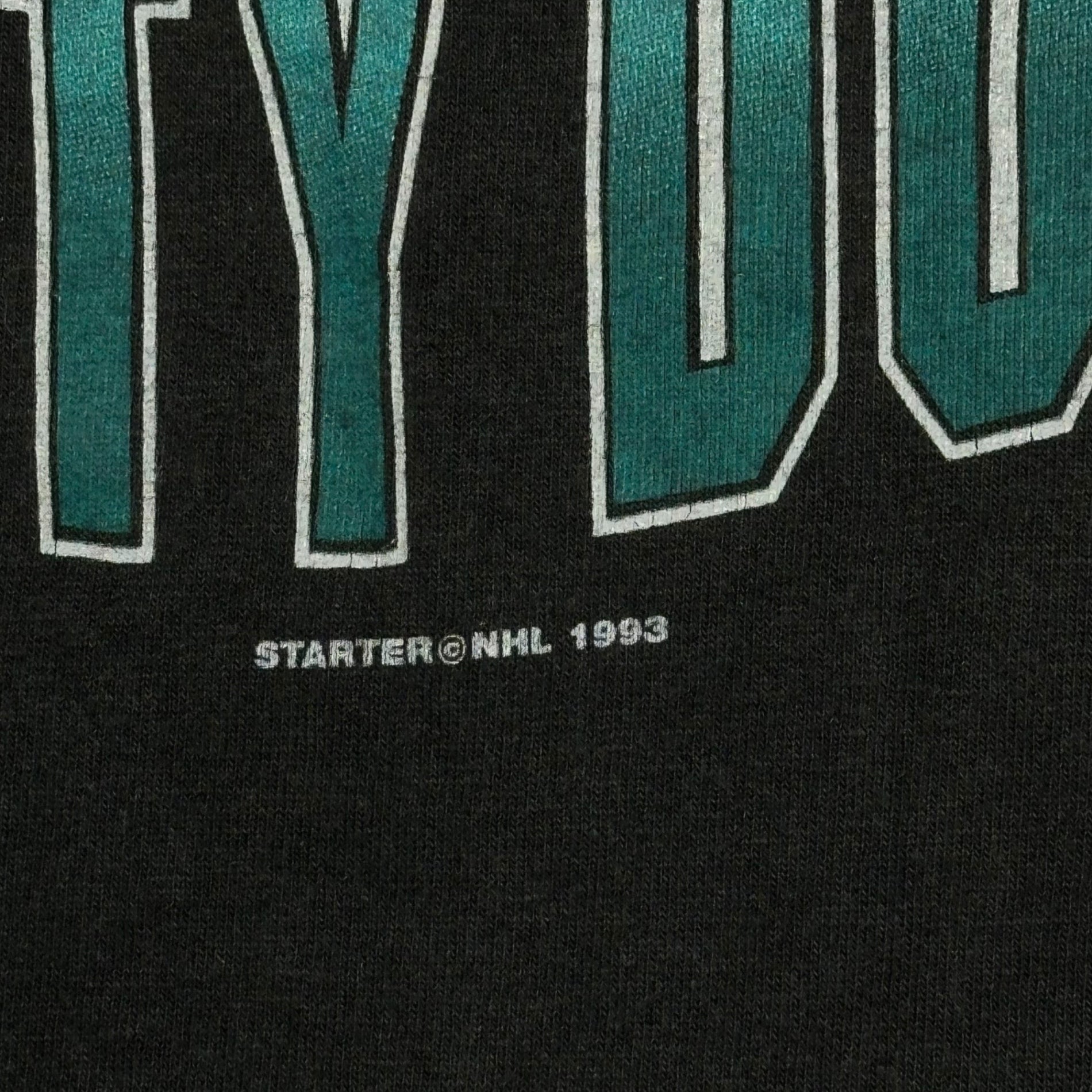 STARTER(スターター) 1993 NHL ”Disney” ANAHEIM MIGHTY DUCKS T-shirt ディズニー アナハイム マイティダックス Tシャツ M ブラック USA製 90年代 90's ヴィンテージ アイスホッケー