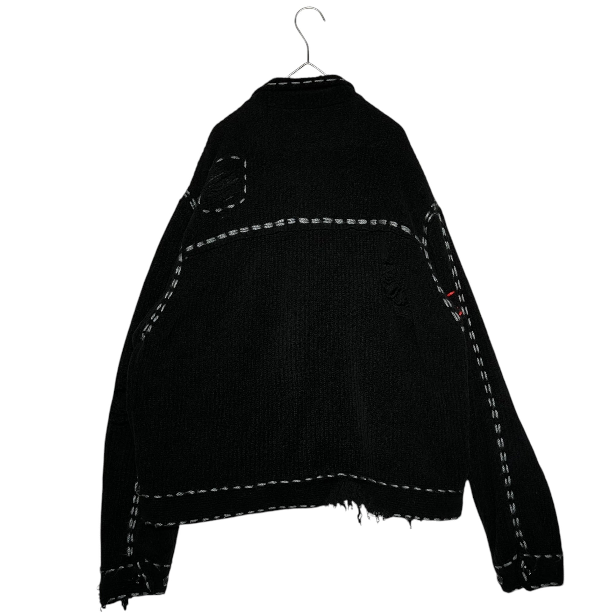 NEIGHBORHOOD(ネイバーフッド) 24AW × PHINGERIN PG1 SAVAGE KNIT フィンガリン サヴェージニット ジャケット PD-242-NH-KN-011 M ブラック×ホワイト