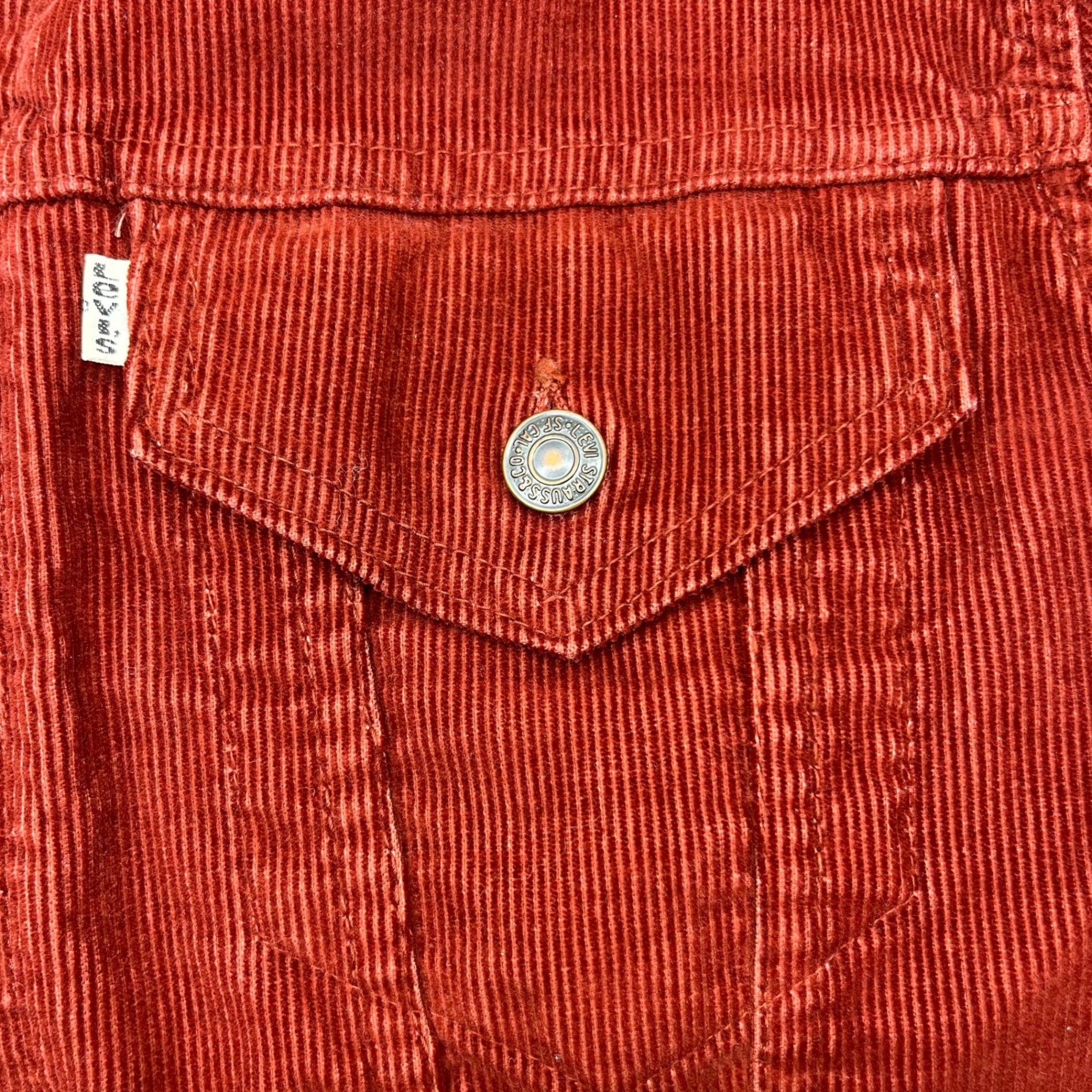 Levi's(リーバイス) 70's VINTAGE CORDUROY TRUCKER JACKET ヴィンテージ コーデュロイ トラッカー ジャケット 70505-1587 44 レッドブラウン 裏529 USA製