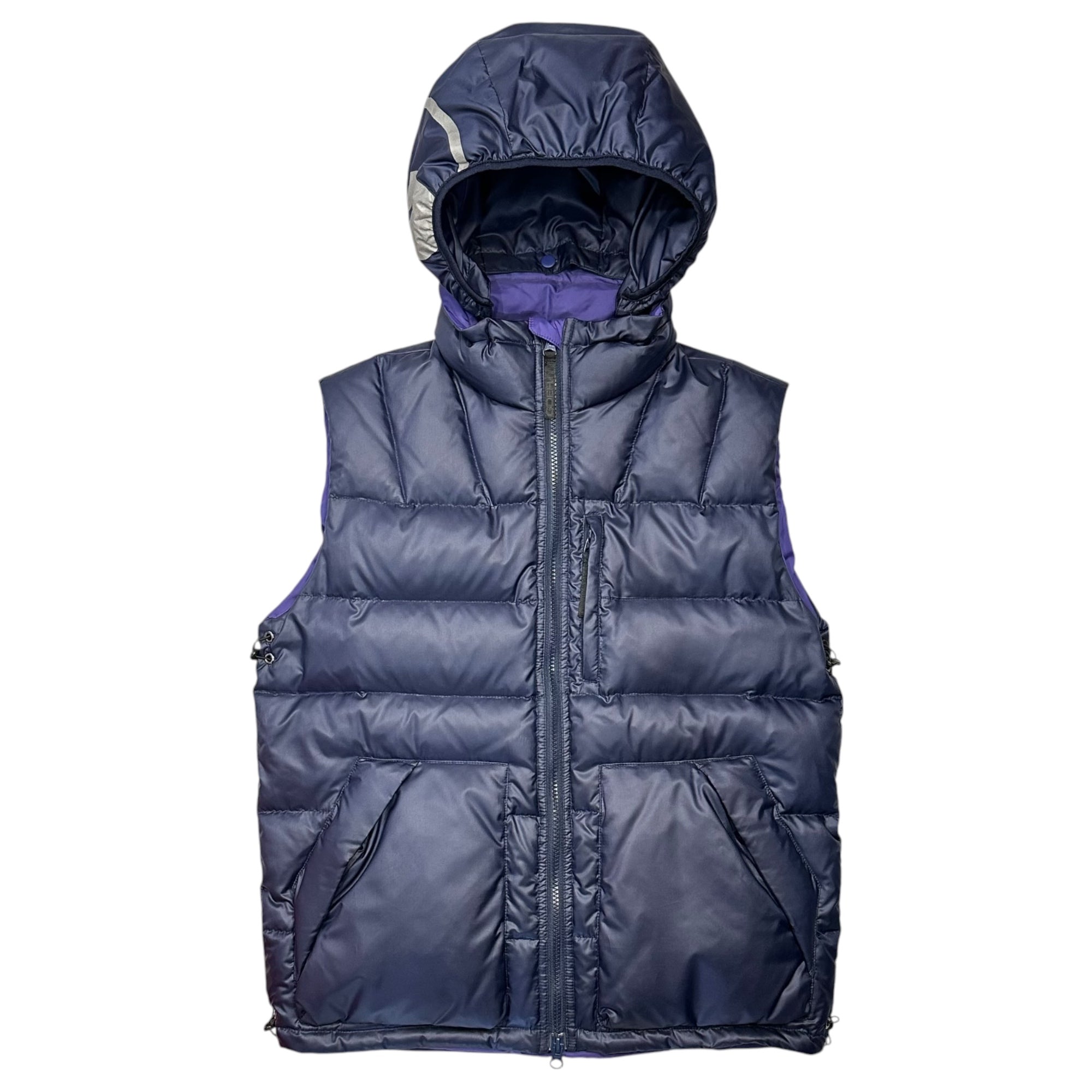 GOODENOUGH(グッドイナフ) 00s' G Logo Hooded jacket Down Vest Gロゴ フーデットジャケット ダウン ベスト M ダークネイビー×パープル