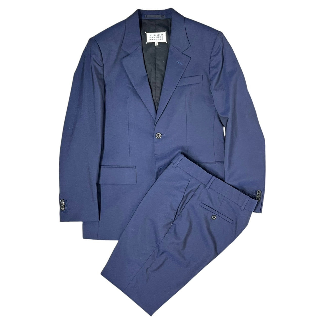MAISON MARGIELA(メゾンマルジェラ) 19AW 2B wool tailored jacket set up ウール テーラードジャケット セットアップ S50FT0082 44(S程度) ネイビー スーツ スラックス 四つタグ
