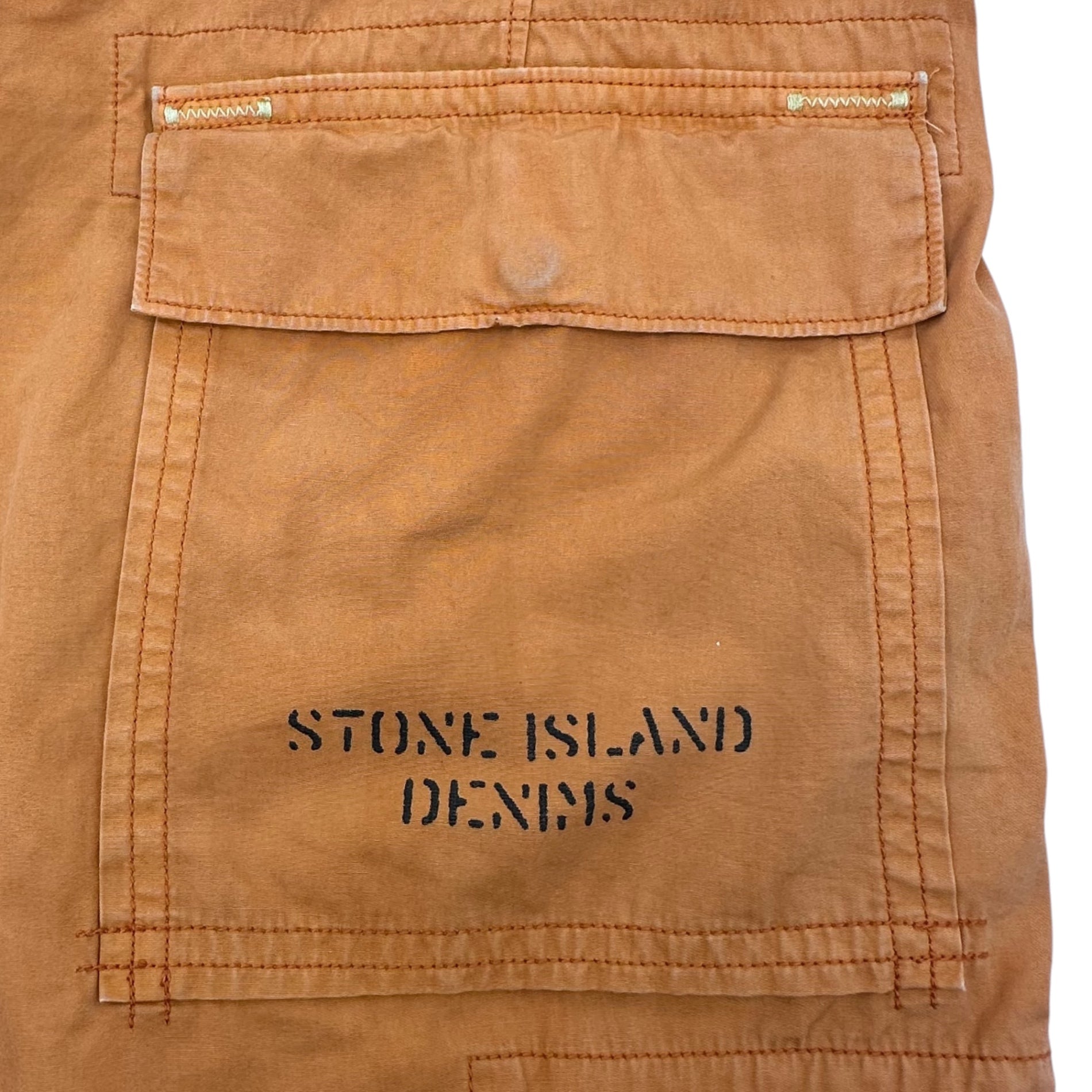 STONE ISLAND DENIM(ストーンアイランドデニム) 08SS Hip-print slim cargo pants ヒッププリント スリム カーゴ パンツ 48143BF0/942 28 オレンジ 00's