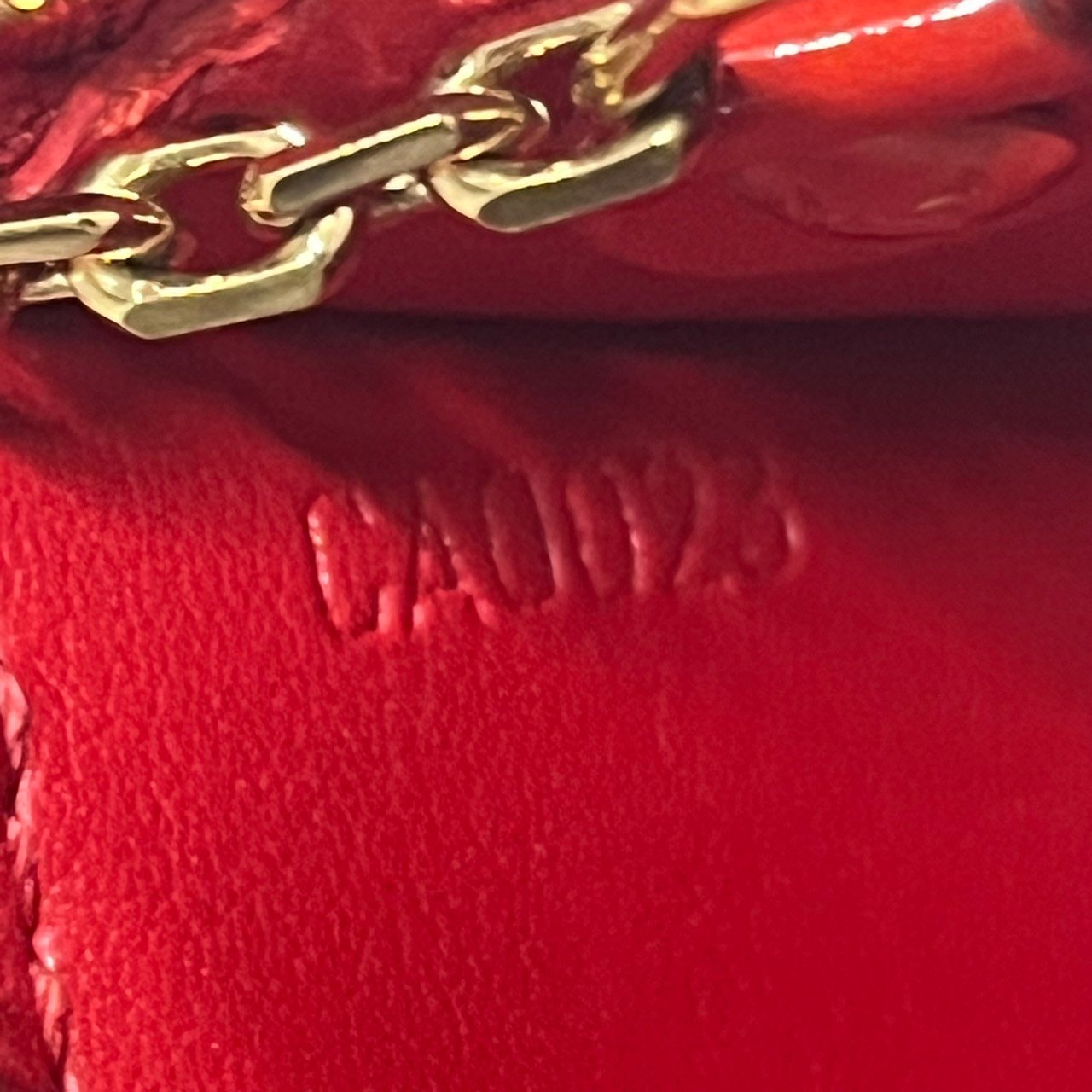 LOUIS VUITTON(ルイヴィトン) ポシェットクレ コインケース モノグラム ヴェルニ ポムダムール M91205 レッド CA0023 小銭入れ キーケース