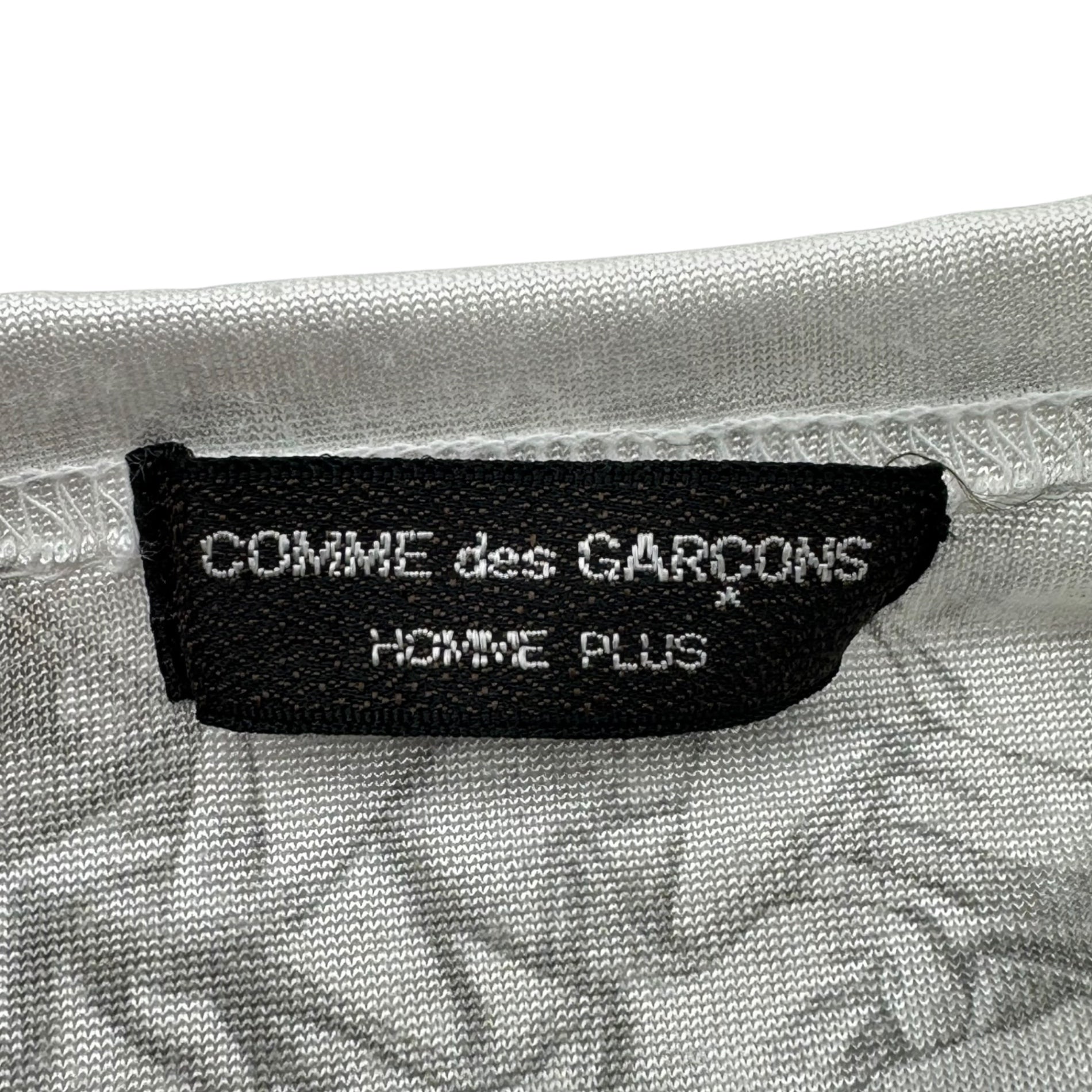 COMME des GARCONS HOMME PLUS(コムデギャルソンオムプリュス) Lined Ruffle Print Reversible Crew Neck T-Shirt 裏地 フリル プリント リバーシブル クルーネック Tシャツ FREE シルバー