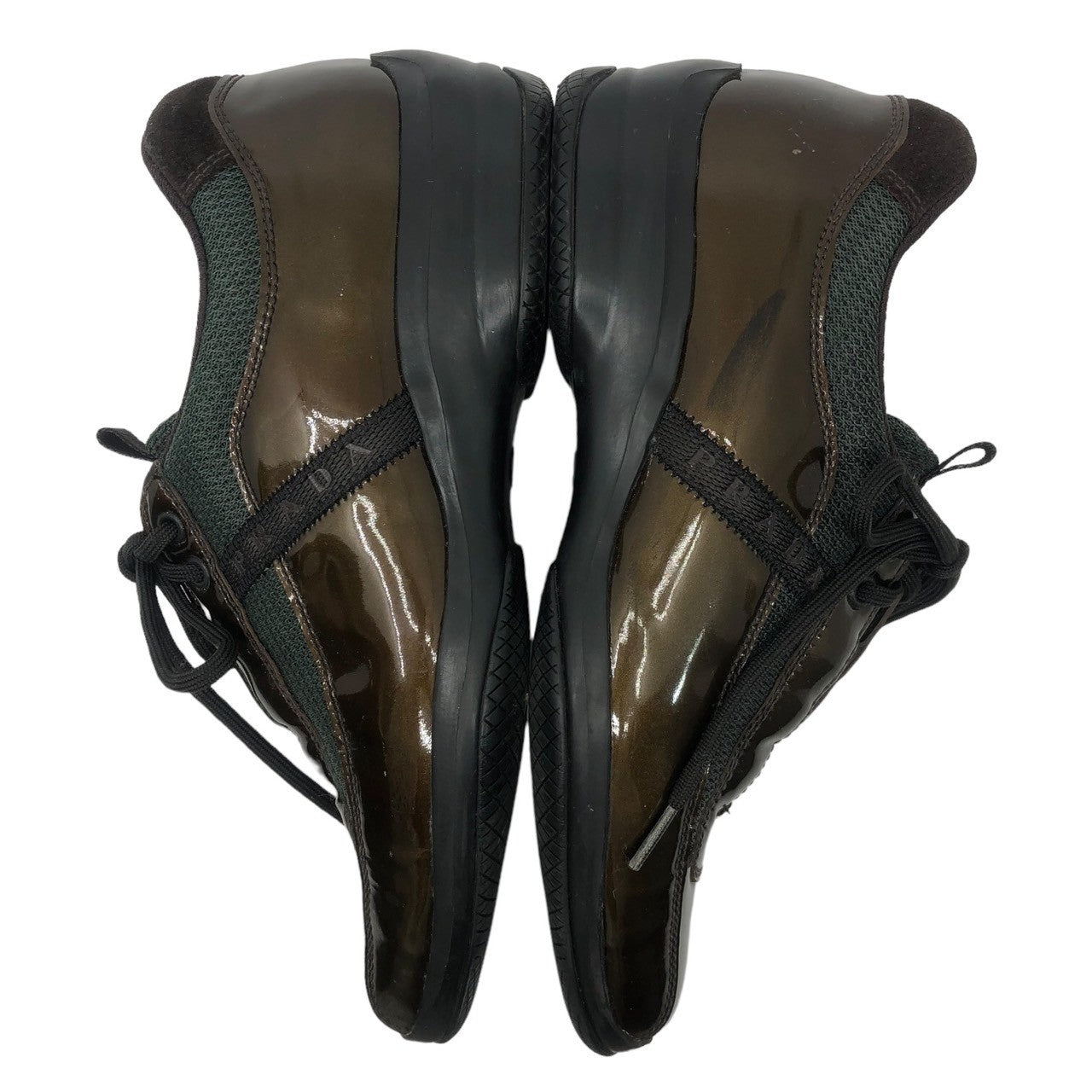 PRADA SPORT(プラダスポーツ) 00's enamel tech shoes エナメル テック シューズ ローカット スニーカー 3261 37(23.5cm程度) ブラウン×グレー