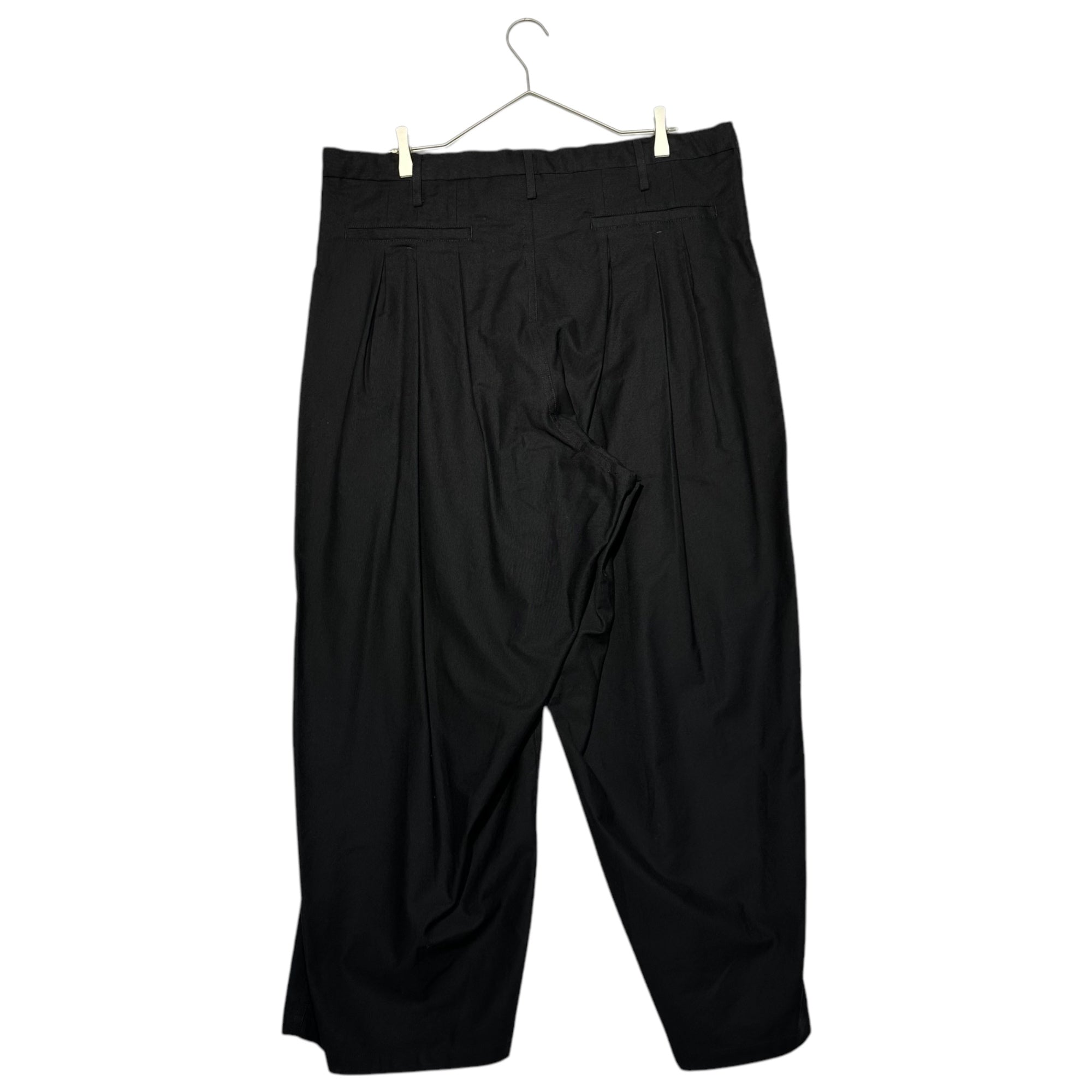 YOHJI YAMAMOTO POUR HOMME(ヨウジヤマモトプールオム) 24AW Cotton twill 12 tuck pants コットン ツイル 12本 タック パンツ HO-P06-002 2(S) ブラック
