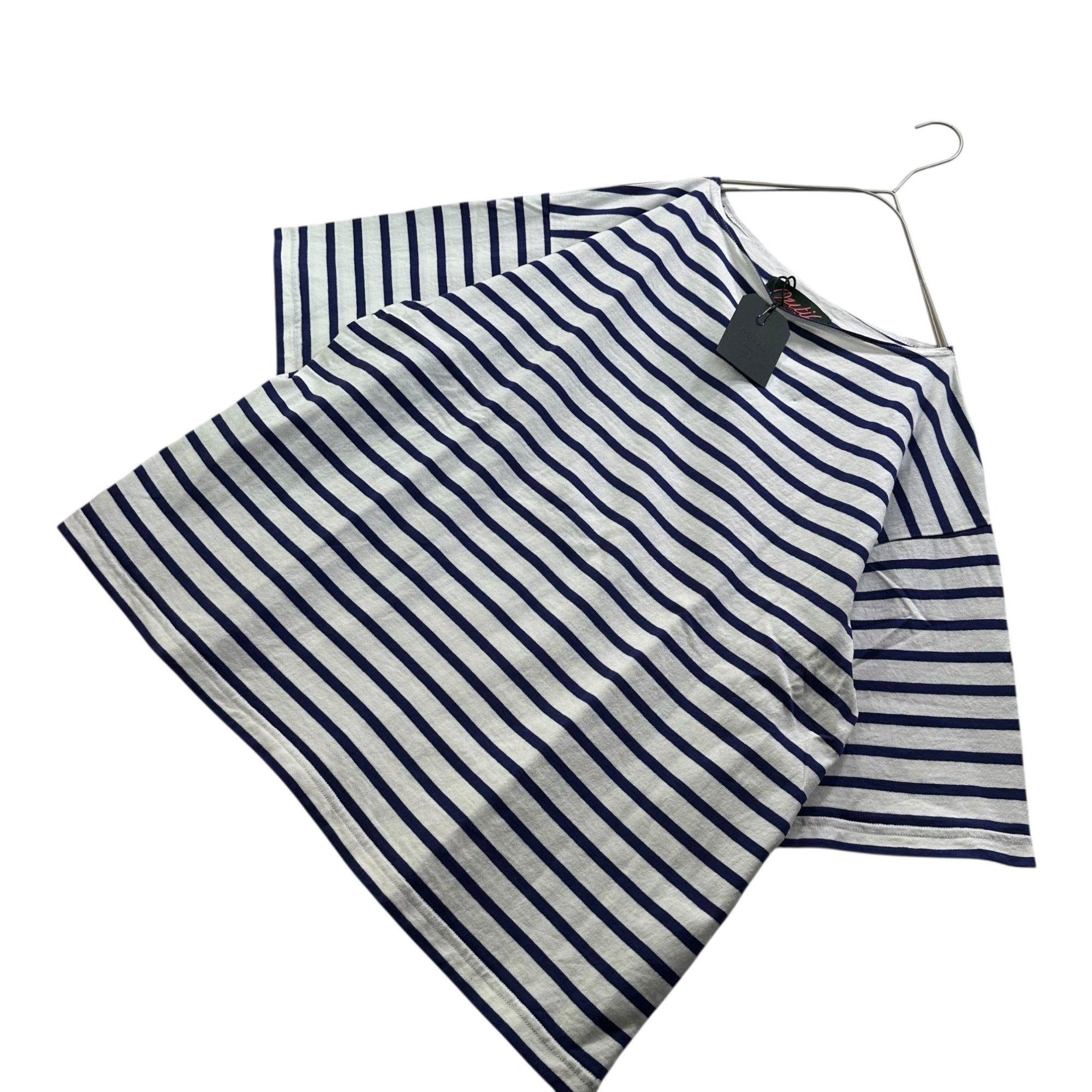 OUTIL(ウティ) TORICOT AAST SHORT ボーダー 半袖 バスク シャツ OU-C007S 1 ホワイト×ネイビー カットソー Tシャツ
