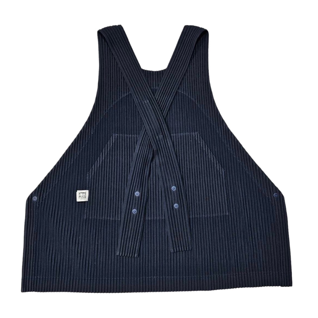 HOMME PLISSE ISSEY MIYAKE(オムプリッセイッセイミヤケ) 19AW pleated apron vest/プリーツエプロンベスト HP93JK101 SIZE FREE ネイビー