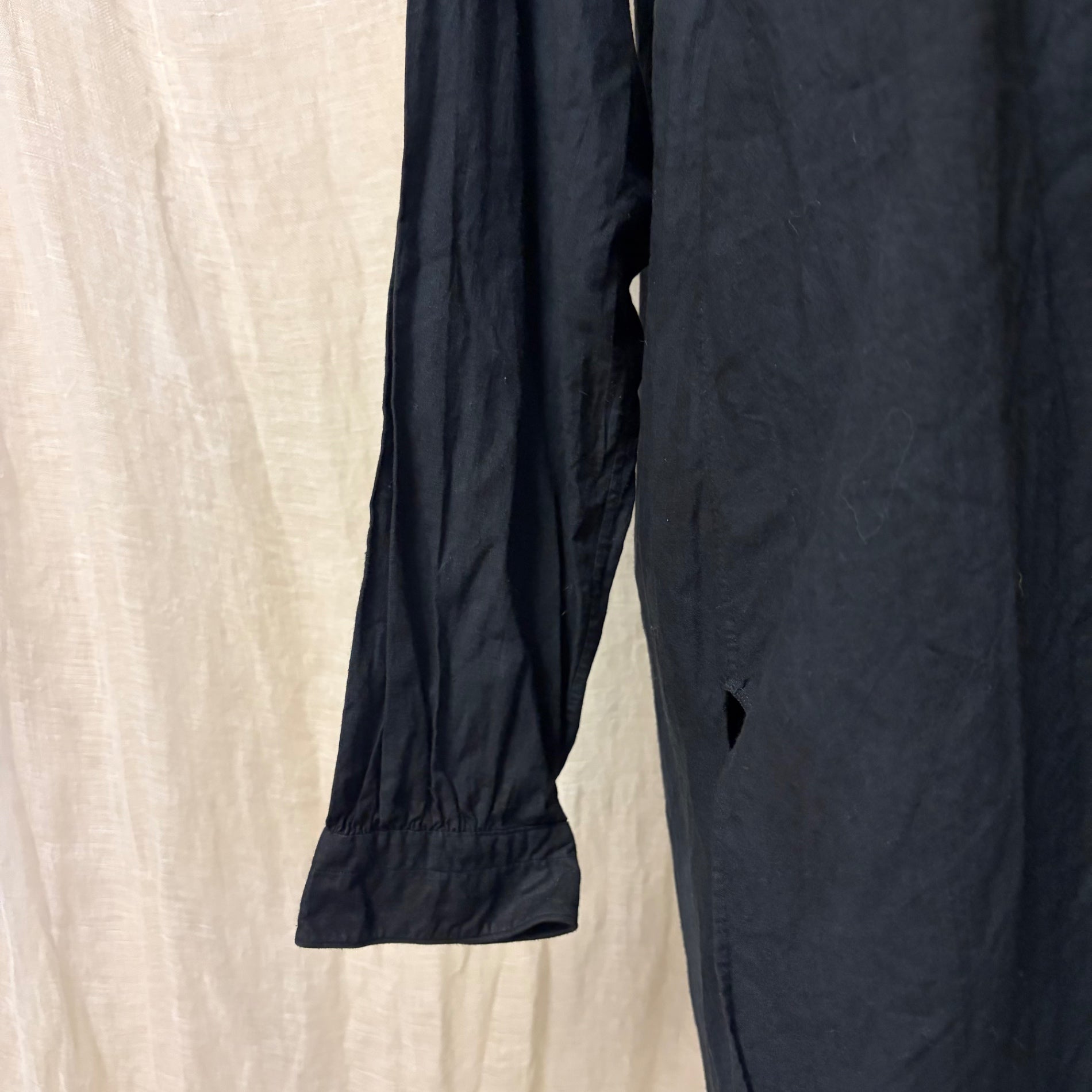 Euro vintage(ヨーロッパヴィンテージ) 40~50's antique smock dress アンティーク スモック ワンピース 40年~50年代 FREE ブラック mB刺繍