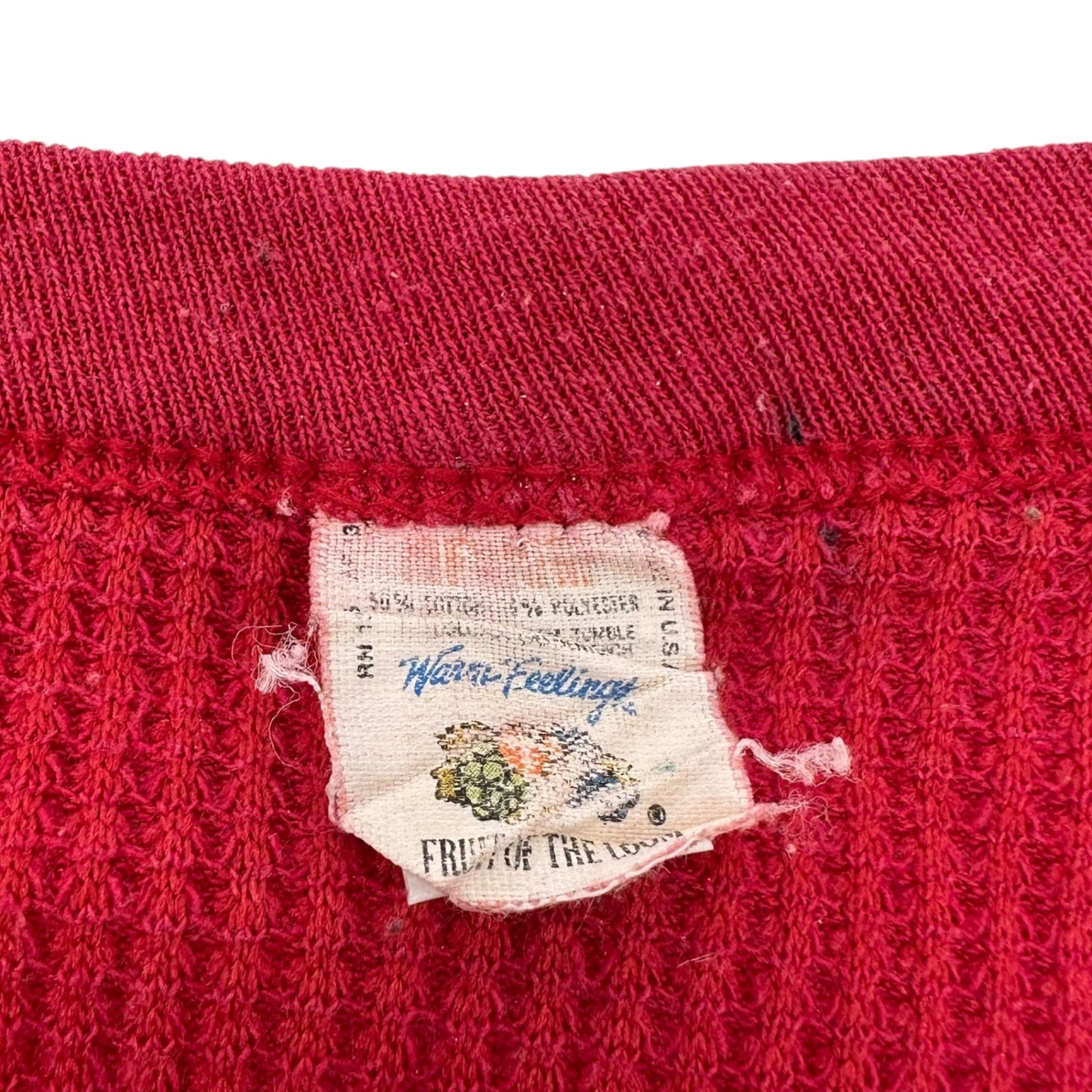 VINTAGE(ヴィンテージ) 70~80's thermal longsleeve tops サーマル生地の長袖カットソー 赤 表記無し(Mサイズ程度) レッド