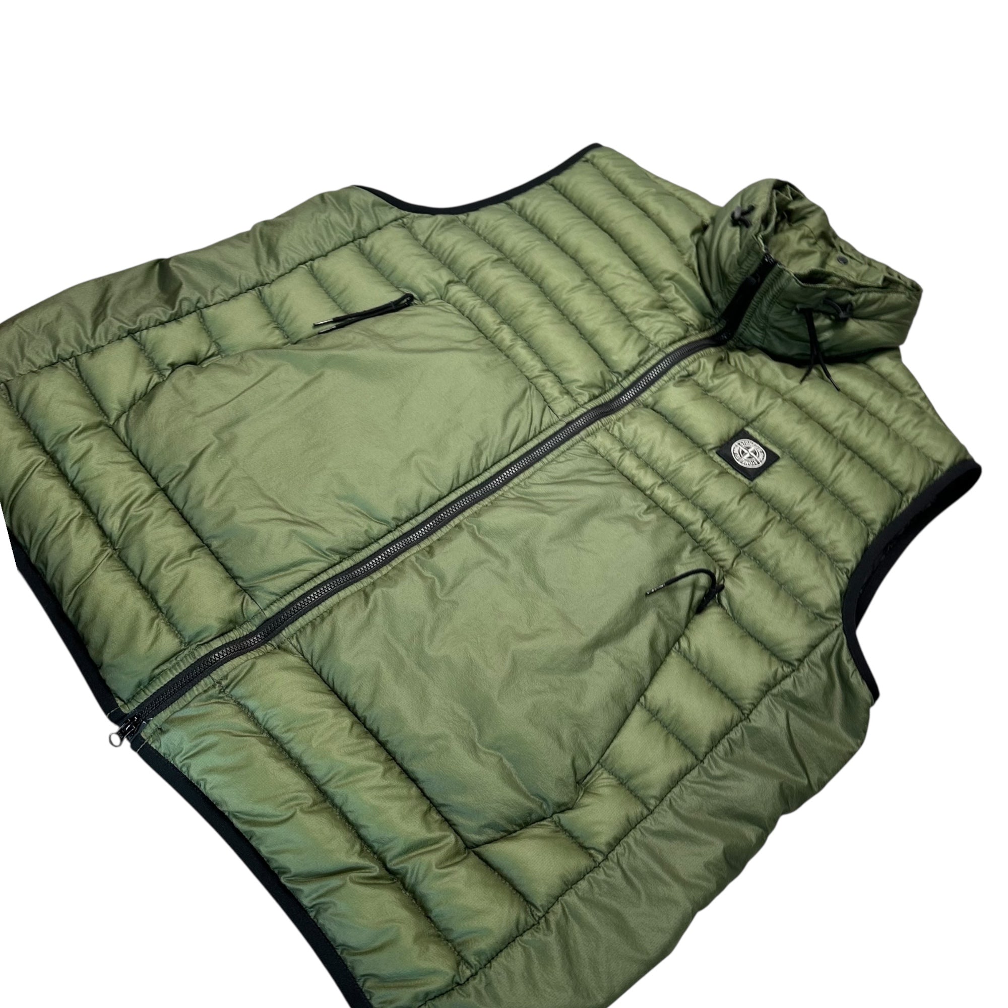 STONE ISLAND(ストーンアイランド) 22SS BIO-BASED RIPSTOP NYLON DOWN バイオベース リップ ストップ ナイロン ダウン ベスト 7615G0224 XXL グリーン