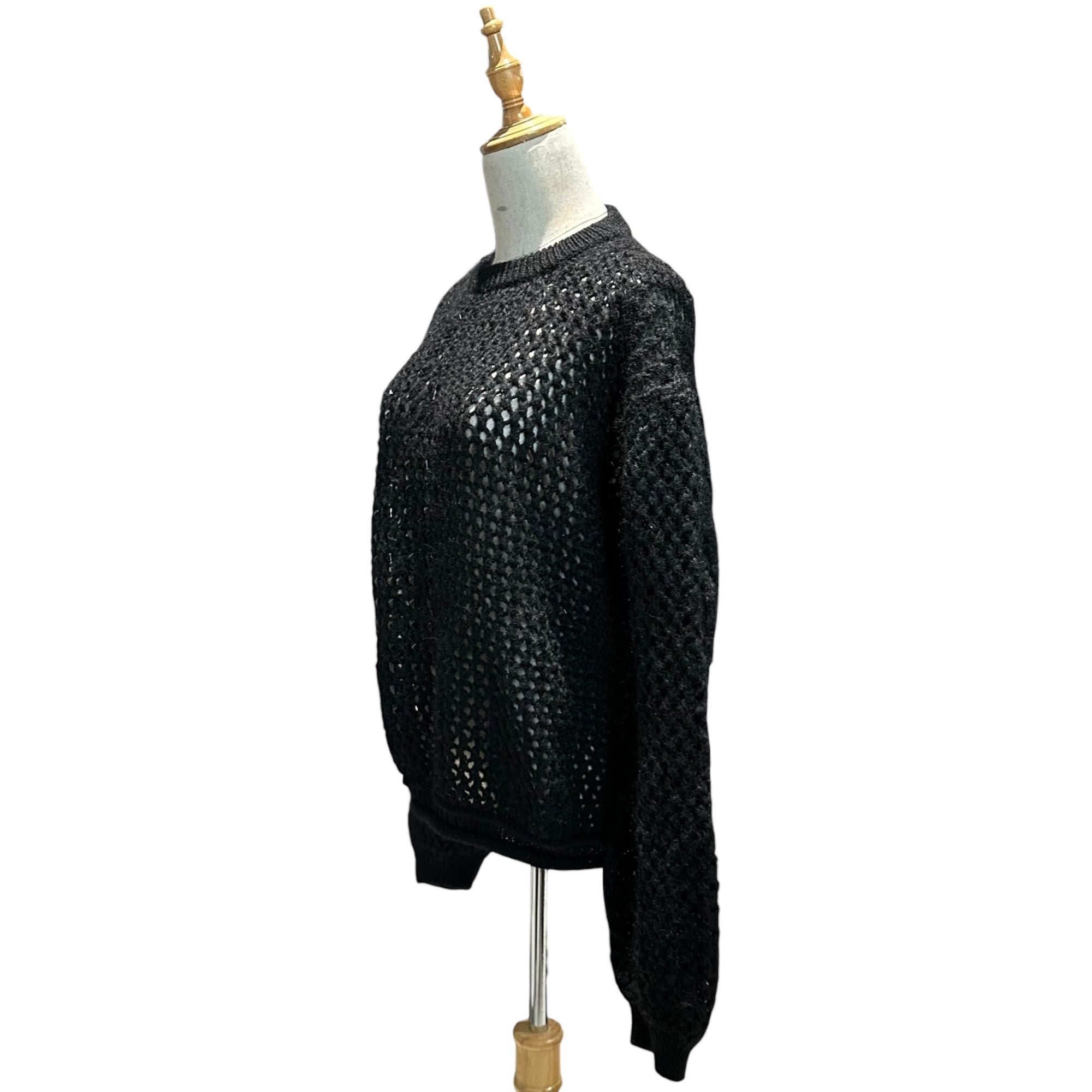 COMME des GARCONS JUNYA WATANABE(コムデギャルソンジュンヤワタナベ) Black Studs Low Gauge Crew Neck Knit ブラックスタッズ ローゲージ クルーネック ニット S ブラック