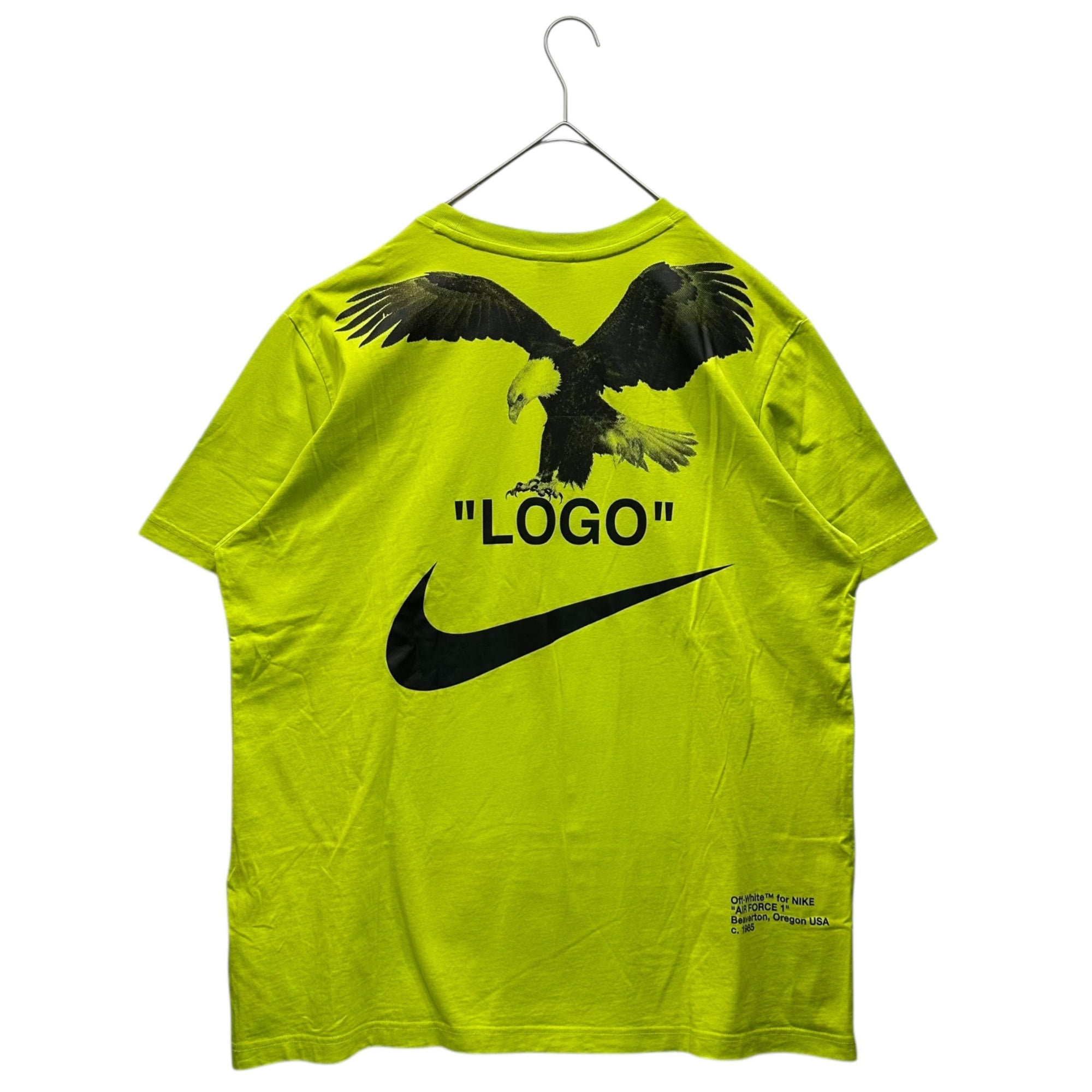 NIKE×Off-White(ナイキ×オフホワイト) NRG A6 Tee "Lime Green" プリント Tシャツ BQ0827-389 XL イエロー
