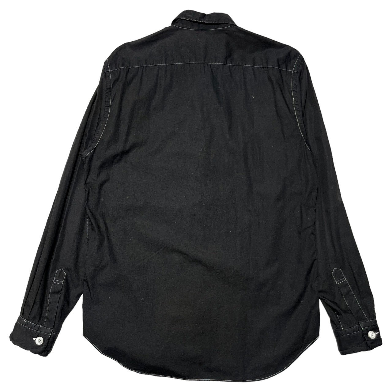 COMME des GARCONS HOMME(コムデギャルソンオム) 03AW white stitch shirt/ホワイトステッチシャツ HK-B076 SIZE M ブラック×ホワイト AD2003 川久保玲/渡辺 淳弥