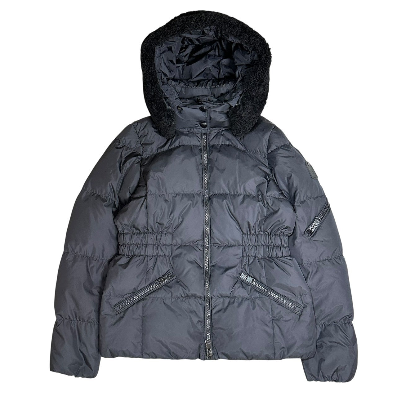 COACH(コーチ) Sheep Mouton Trim Nylon Down Jacket シープ ムートン トリム ナイロン ダウン ジャケット F86126 S ブラック