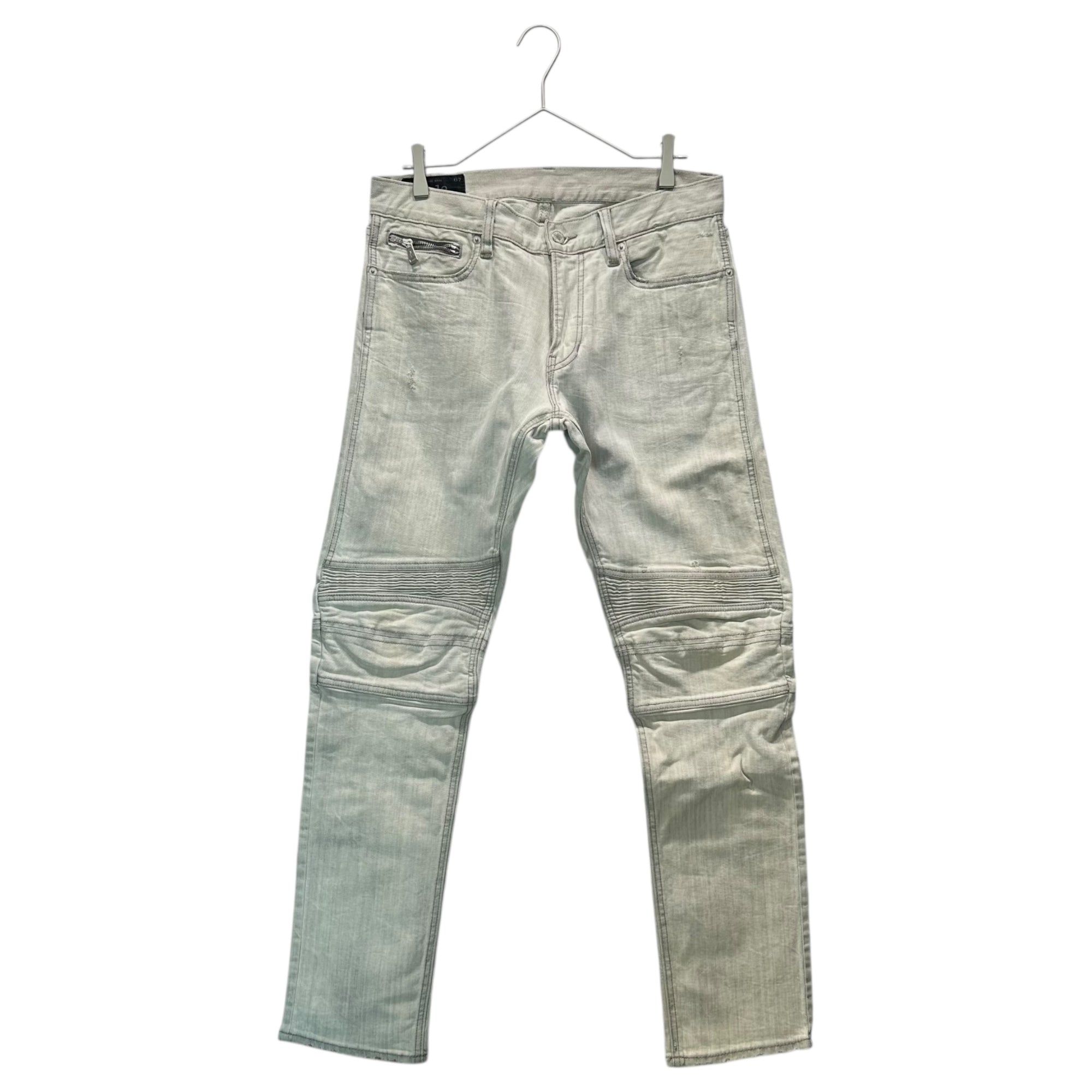 POLO RALPH LAUREN(ポロラルフローレン) Distressed Stretch Biker Denim Pants ダメージ加工 ストレッチ バイカー デニム パンツ 32 ライトグレー スキニー