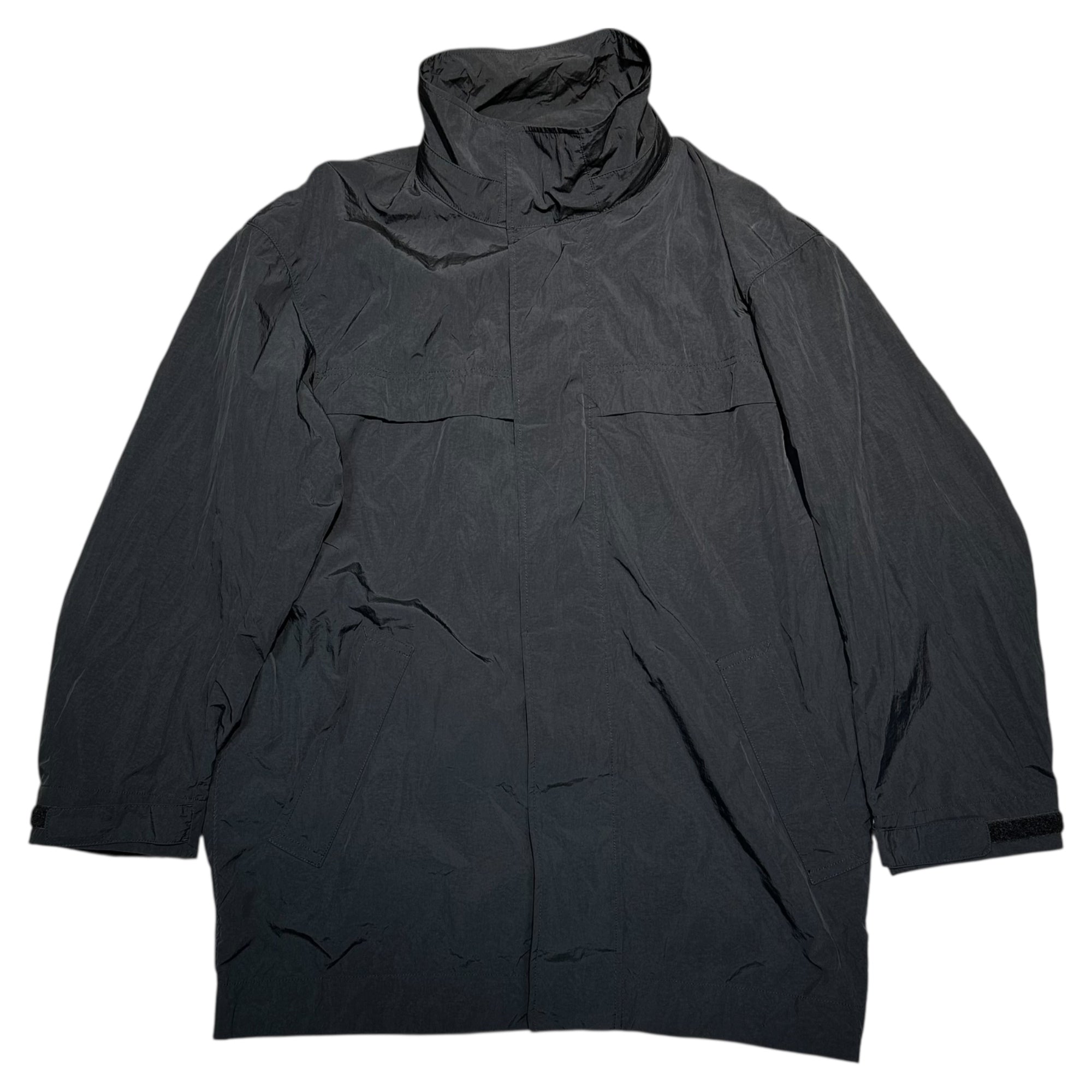 +J(プラスジェイ) オーバーサイズ フーデッド ハーフ コート 439927 L ブラック UNIQLO(ユニクロ) JIL SANDER(ジルサンダー) コラボ ナイロン マウンテンパーカー ジャケット