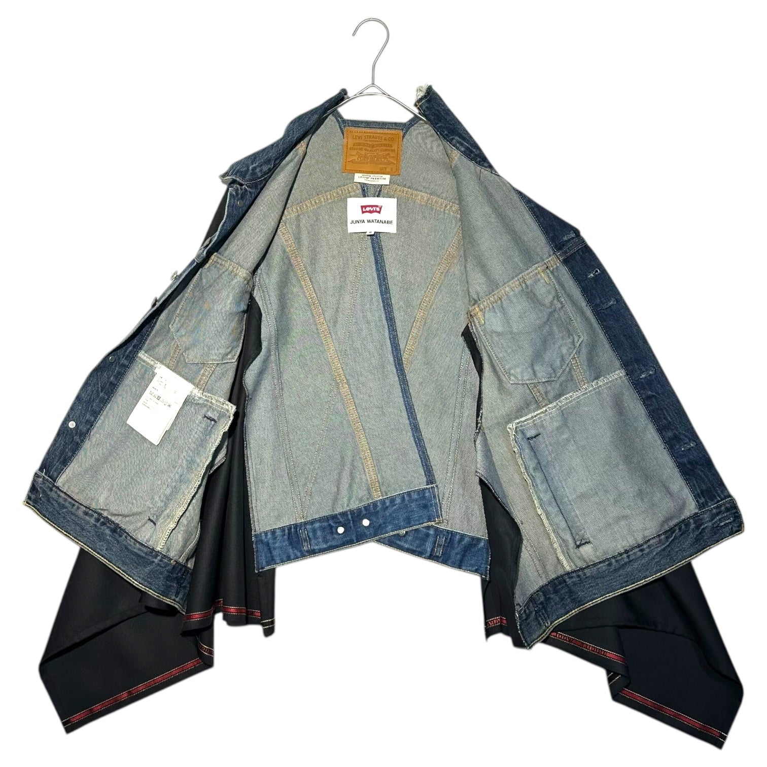 JUNYA WATANABE × Levi's(ジュンヤワタナべ × リーバイス) 23SS Levi's Denim Docking Cape リーバイス デニム ドッキング ケープ JK-J101 S インディゴ×ブラック AD2022