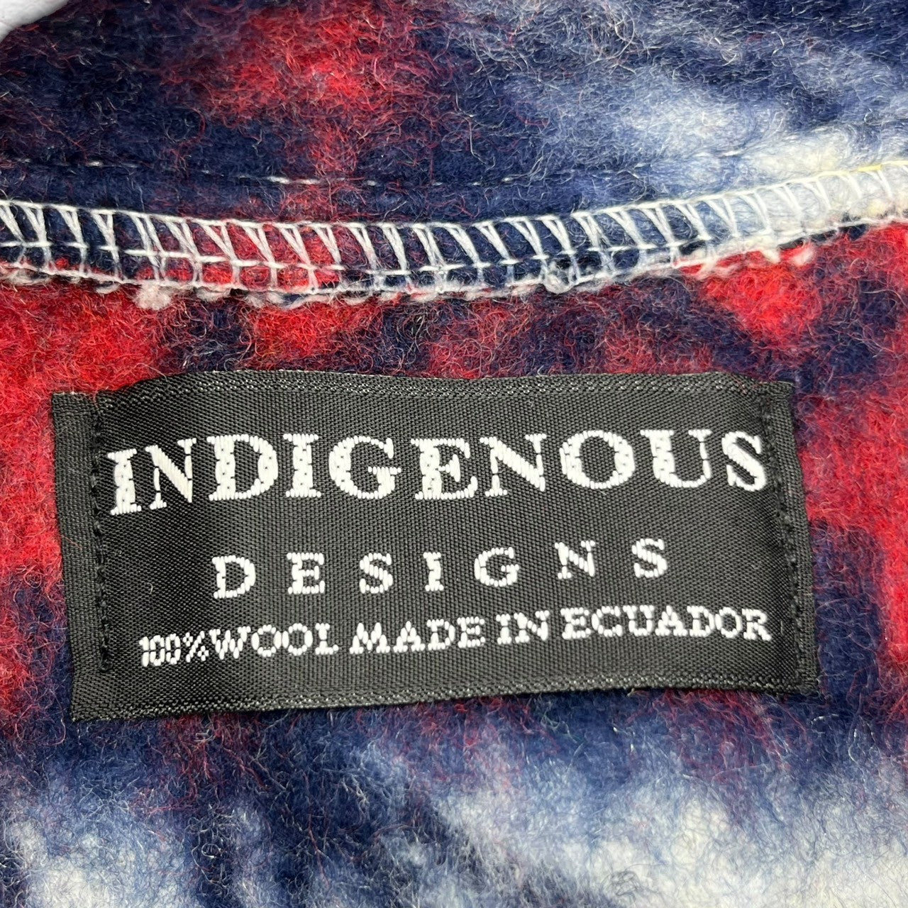 INDIGENOUS DESIGNS(インディアンデザインズ) Ecuadorian made Indian wool felt jacket エクアドル製 インディアン ウール フェルト ジャケット L ネイビー 環境保護 オーガニック サスティナブル