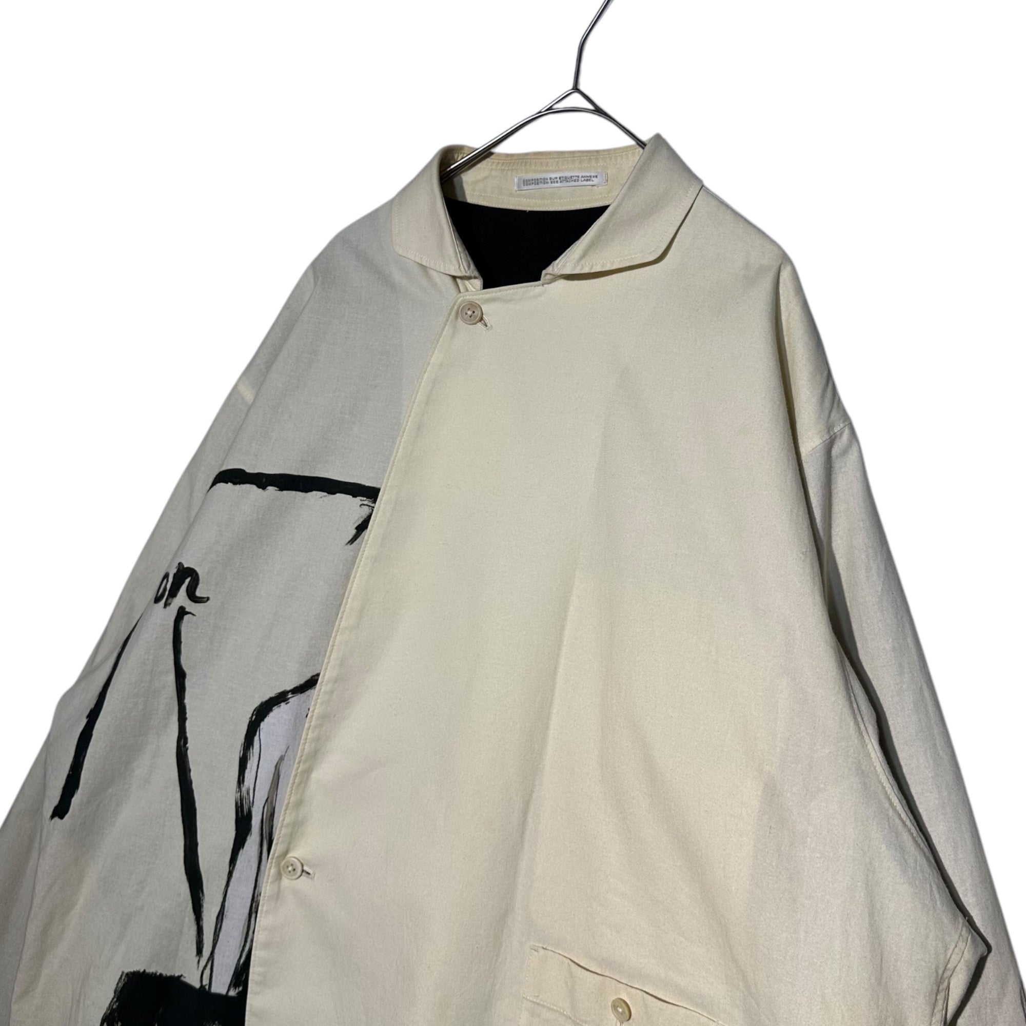 YOHJI YAMAMOTO POUR HOMME(ヨウジヤマモトプールオム) 17SS Drawing Paint Sheeting Coat Jacket デッサン ペイント シーチング コート ジャケット HD-B59-046 2(M程度) アイボリー 朝倉優佳 17SS LOOK20