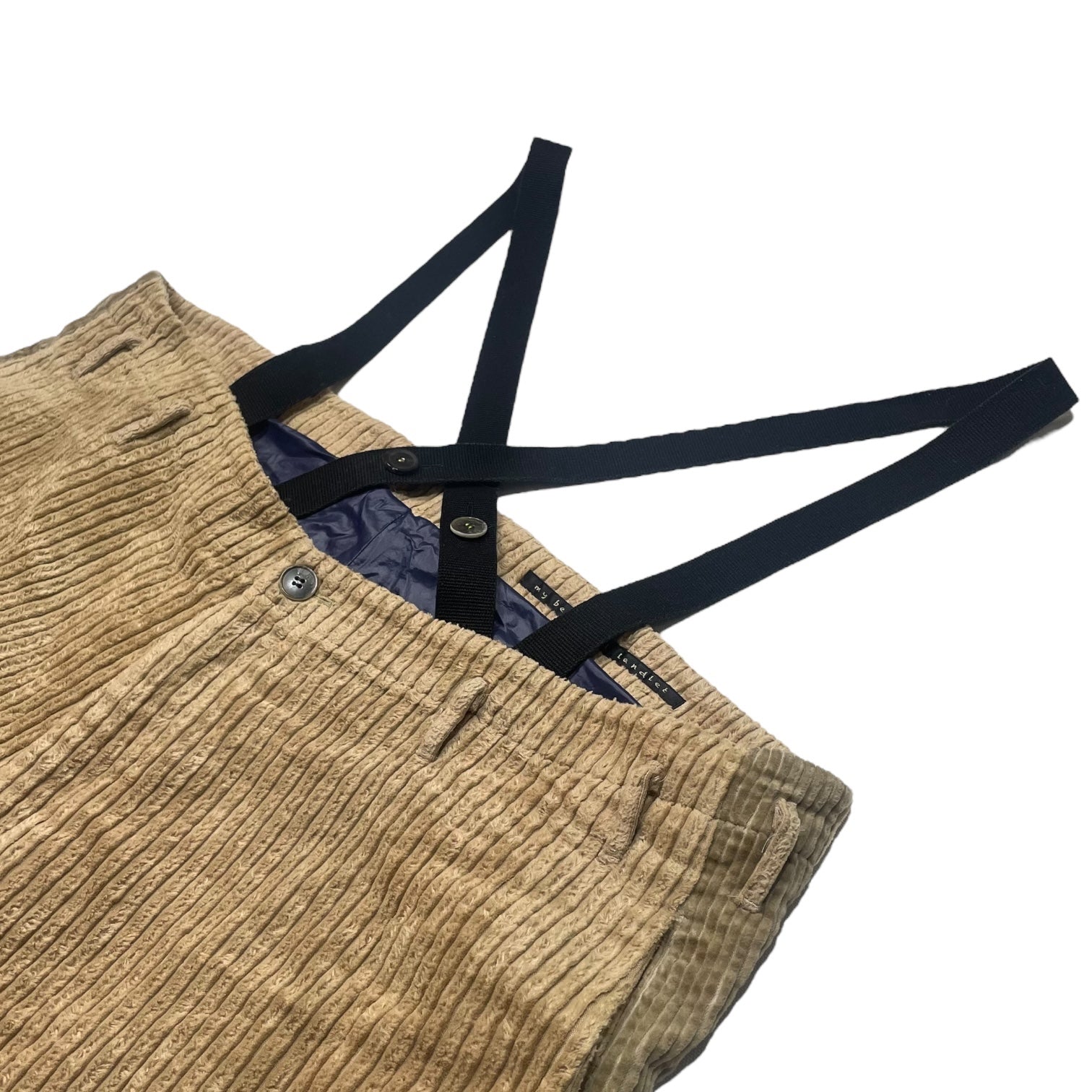 my beautiful landlet(マイビューティフルランドレット) Suspender big corduroy pants サスペンダー ビッグ コーデュロイパンツ WM06-PT162063 SIZE 0 ブラウン