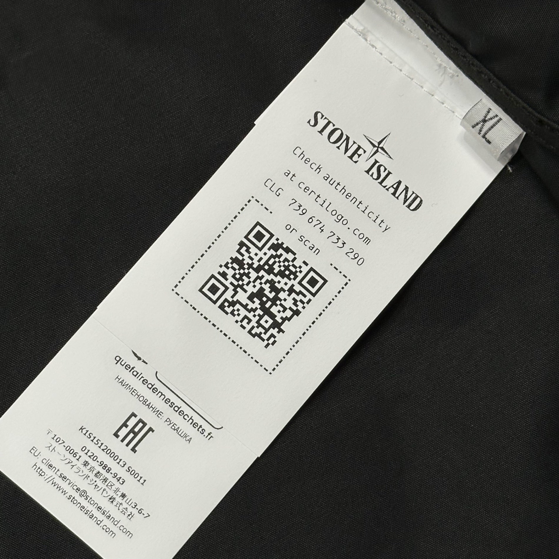 STONE ISLAND(ストーンアイランド) 2025S Comfort Fit Overshirt コンフォートフィット オーバーシャツ K1S151200013 S0011 XL ブラック ジャケット