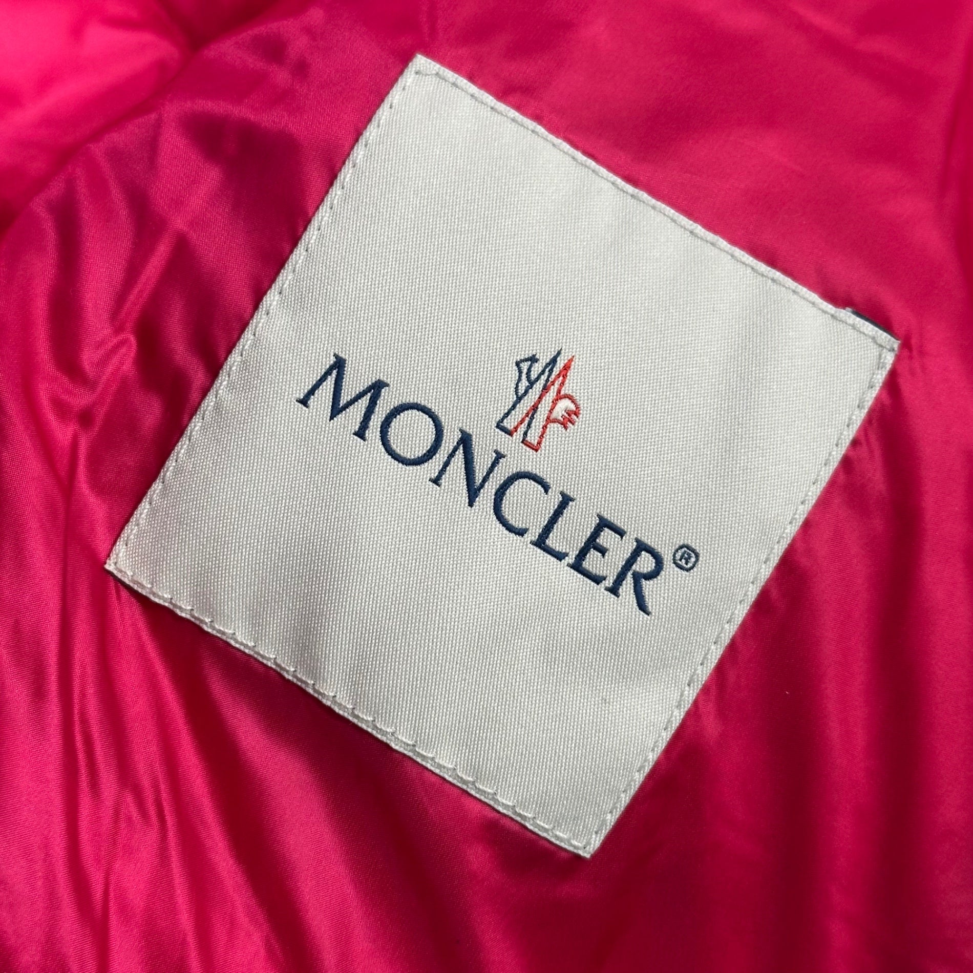 MONCLER(モンクレール) AMITA Layered light down jacket with ruffled hem 裾フリル レイヤード調 ライトダウン ジャケット 3 ピンク 国内代理店タグ無