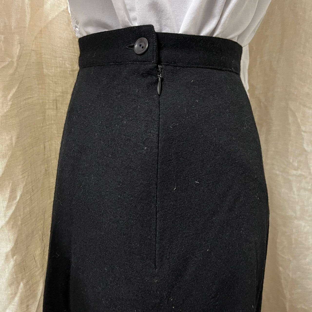 Euro Vintage(ヨーロッパヴィンテージ) Peek_60's~ slit flare wool skirt/スリットフレアウールスカート 38(Mサイズ程度) ブラック