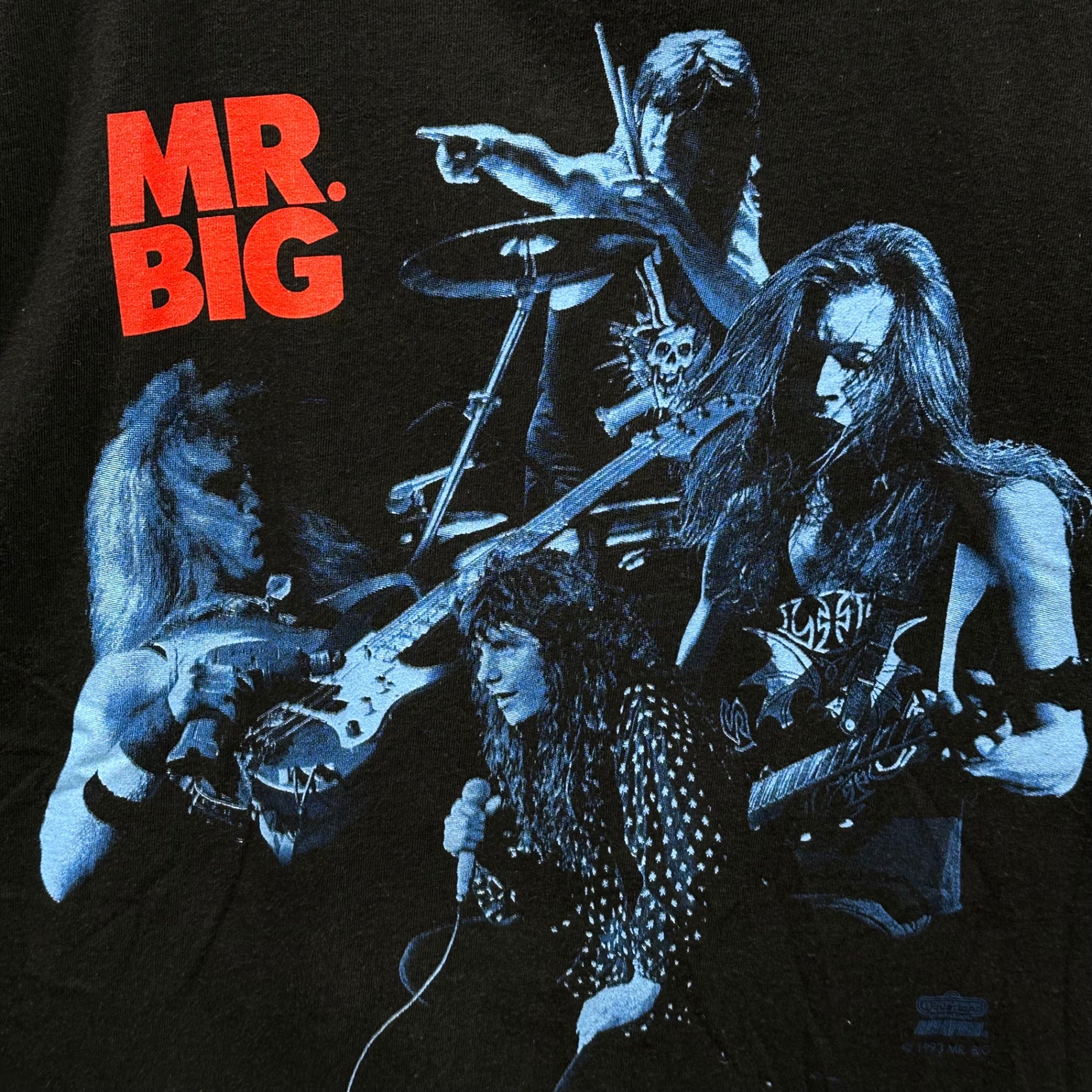 VINTAGE(ヴィンテージ) 1990's MR.BIG bump ahead 1993 tour Band T-Shirt ミスタービッグ バンプ アヘッド ツアー バンド Tシャツ L ブラック×ブルー×レッド 1990年代