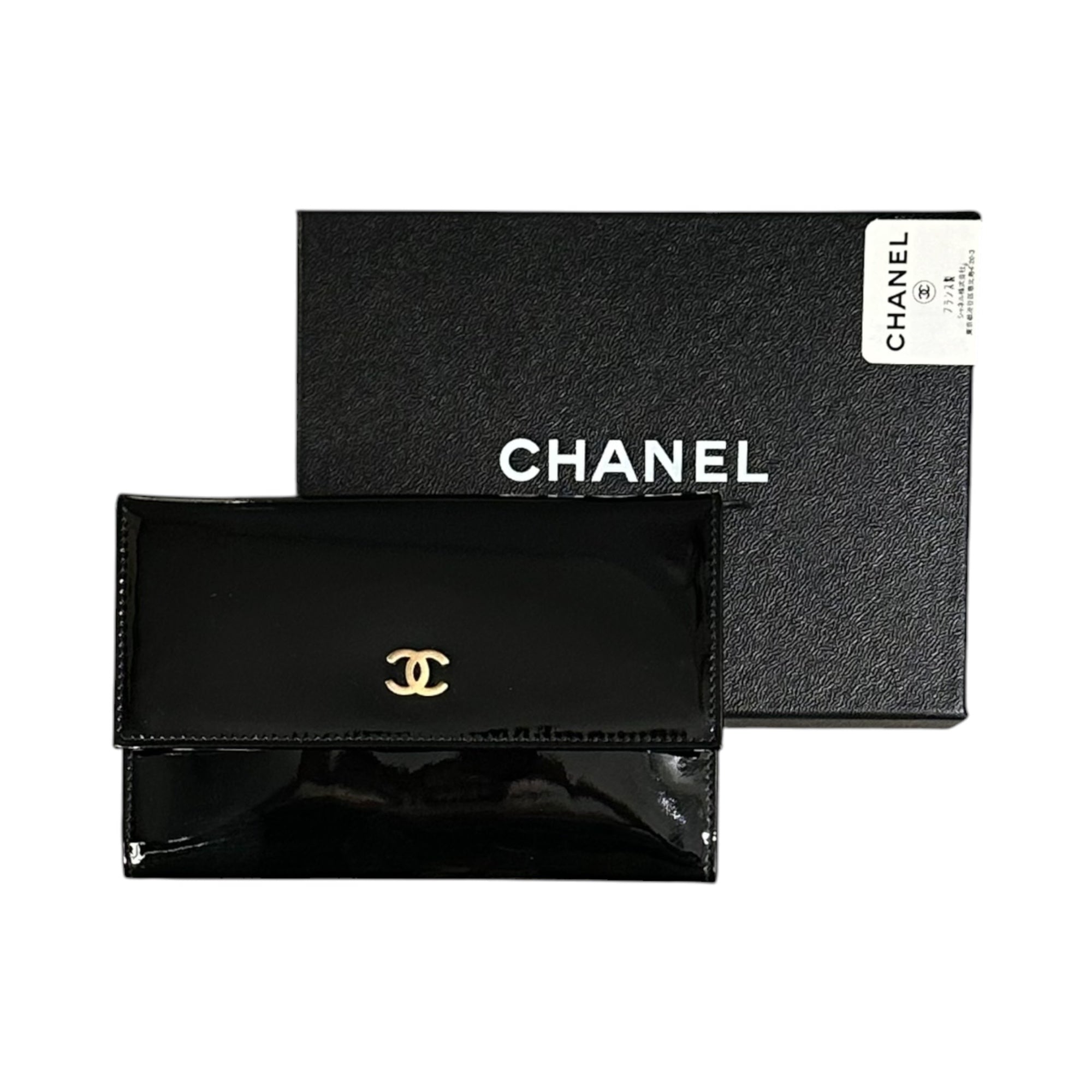 CHANEL(シャネル) 2000's CC Logo Patent Leather Flap Wallet ココマーク パテントレザー フラップ ウォレット ブラック 600万台 財布