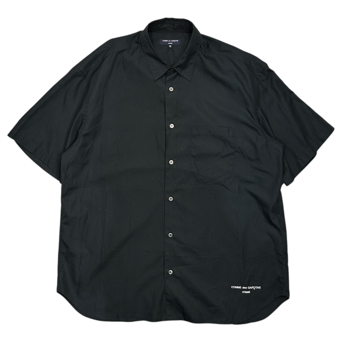 COMME des GARCONS HOMME(コムデギャルソンオム) 2024SS S/S Regular-Collar Wide Shirt 半袖 レギュラー カラー ワイド シャツ HM-B103 M ブラック AD2023