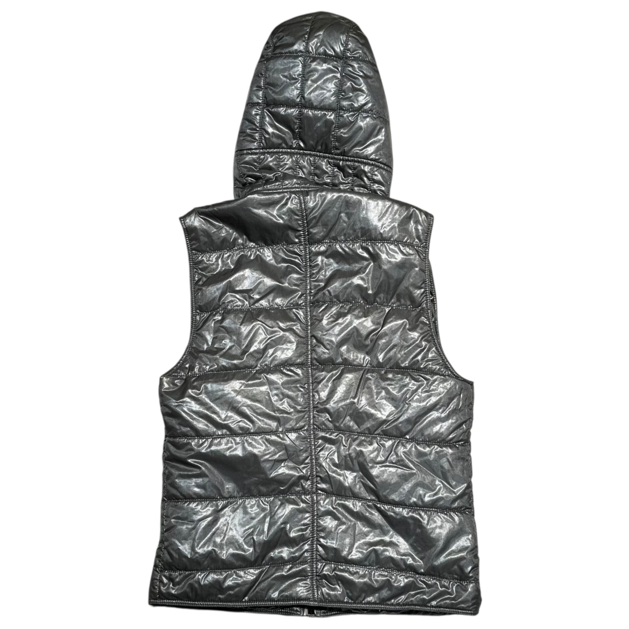 DOLCE&GABBANA(ドルチェ&ガッバーナドルガバ) Logo plate padded hooded vest ロゴプレート 中綿 フーデッド ベスト G7146T/FUMN6 46(S) カーキ
