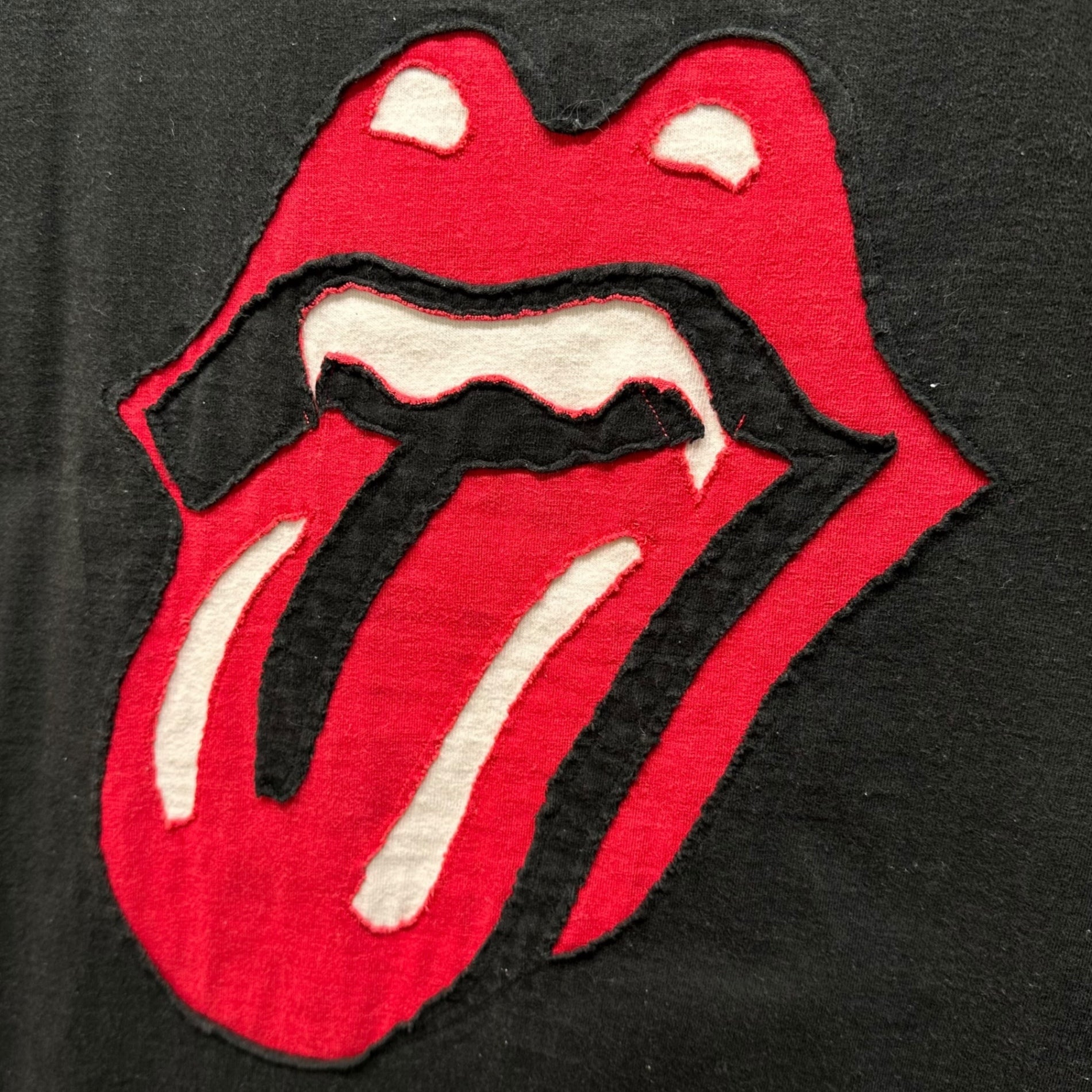 BUDDHIST PUNK(ブッディストパンク) 00's Lip and Tongue Rolling Stones Distressed T-Shirt 2000年代 リップアンドタン ローリングストーンズ ダメージ加工 Tシャツ 1(S) ブラック×レッド 2002年