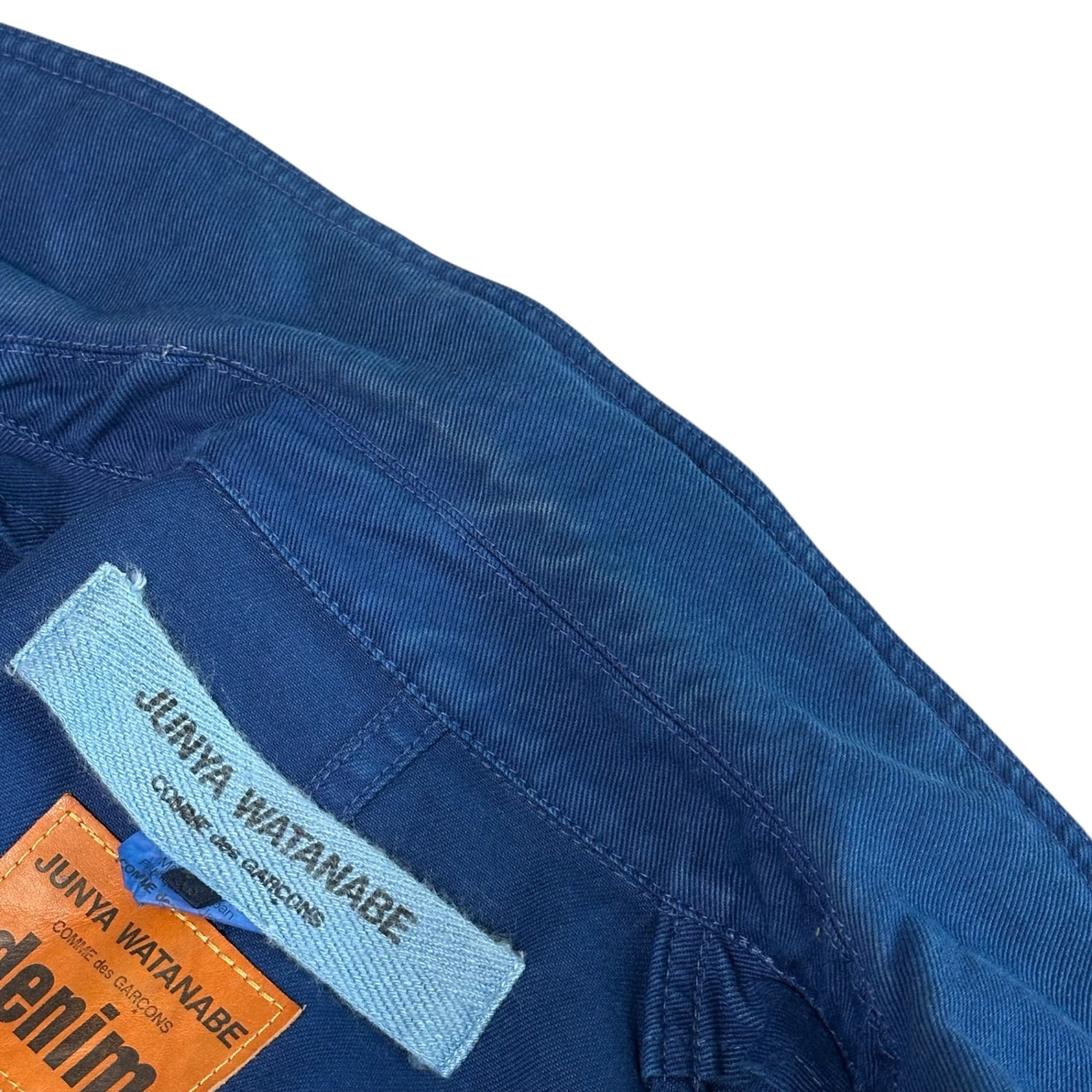 COMME des GARCONS JUNYA WATANABE(コムデギャルソンジュンヤワタナベ) 13SS Post-dyed Distressed Coverall Jacket 後染め 変形 カバーオール ジャケット JK-J201 XS ブルー AD2012