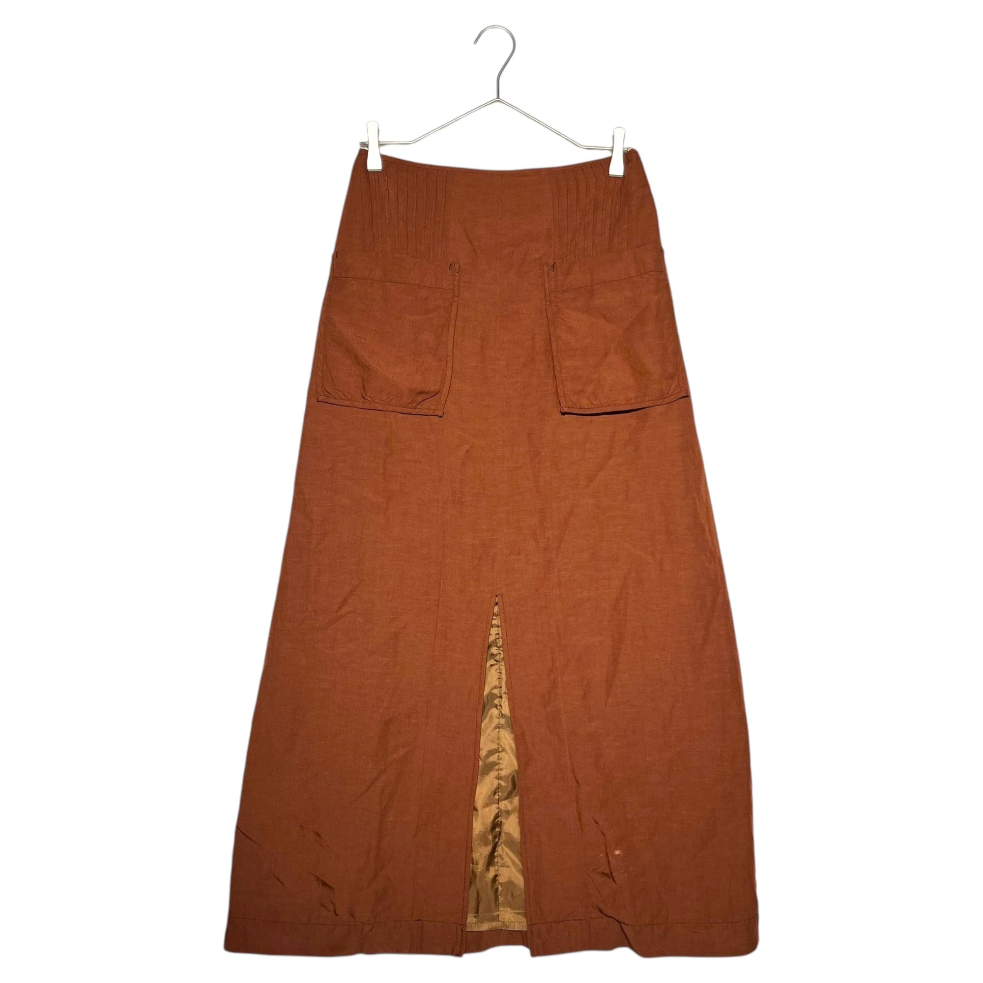 RBS(アールビーエス レイビームス) Big pocket front slit rayon skirt ビッグポケット フロント スリット レーヨン スカート 6321S-6031 1(S) ブラウン