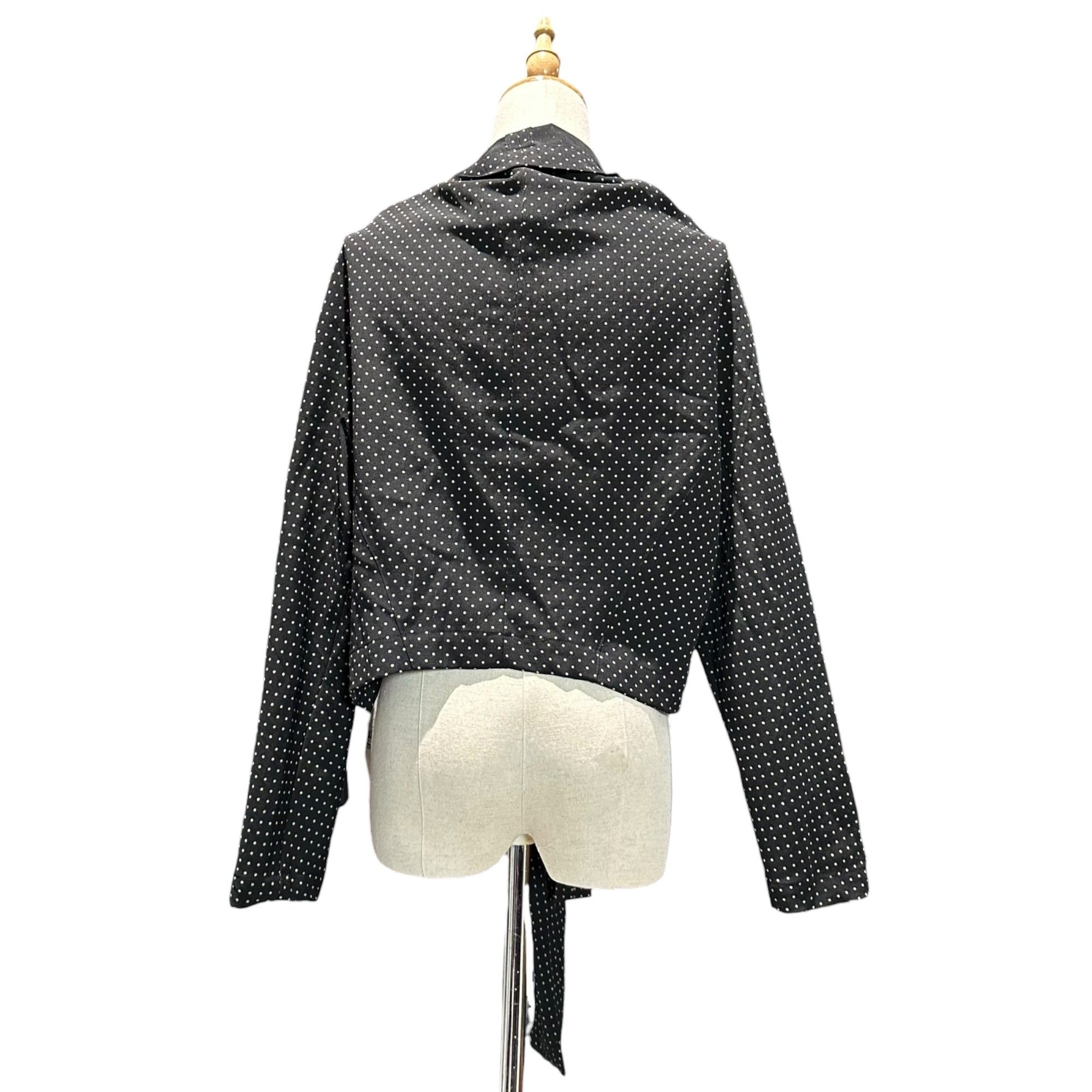 tricot COMME des GARCONS(トリココムデギャルソン) 89SS Polka-dot Front-Tie Bolero Cardigan ドット 前リボン ボレロ カーディガン TB-080-140 FREE ブラック AD1988 80's 80年代 ブラウス