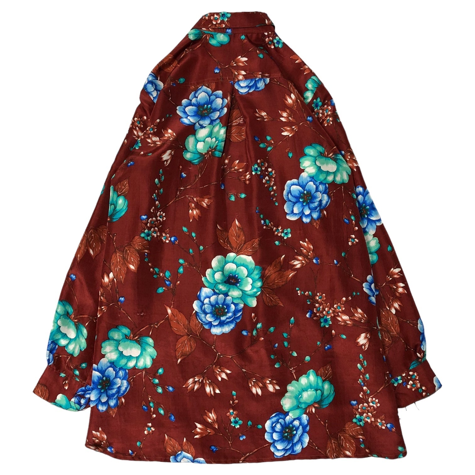 ARCHIVIO J.M.Ribot(アルキビオ J.M.リボット) FLOWER SILK SHIRT フラワー シルク シャツ 44(S程度) レッド ヴィンテージ シルク