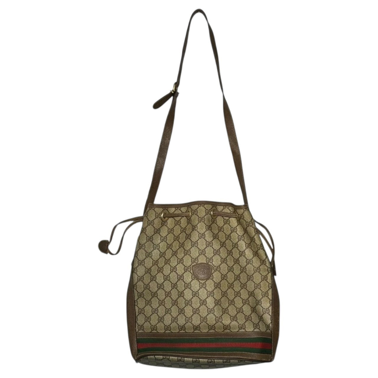 GUCCI(グッチ) Vintage Sherry Line Drawstring Shoulder Bag ヴィンテージ シェリーライン 巾着 ショルダー バッグ 001.084.0850 ベージュ