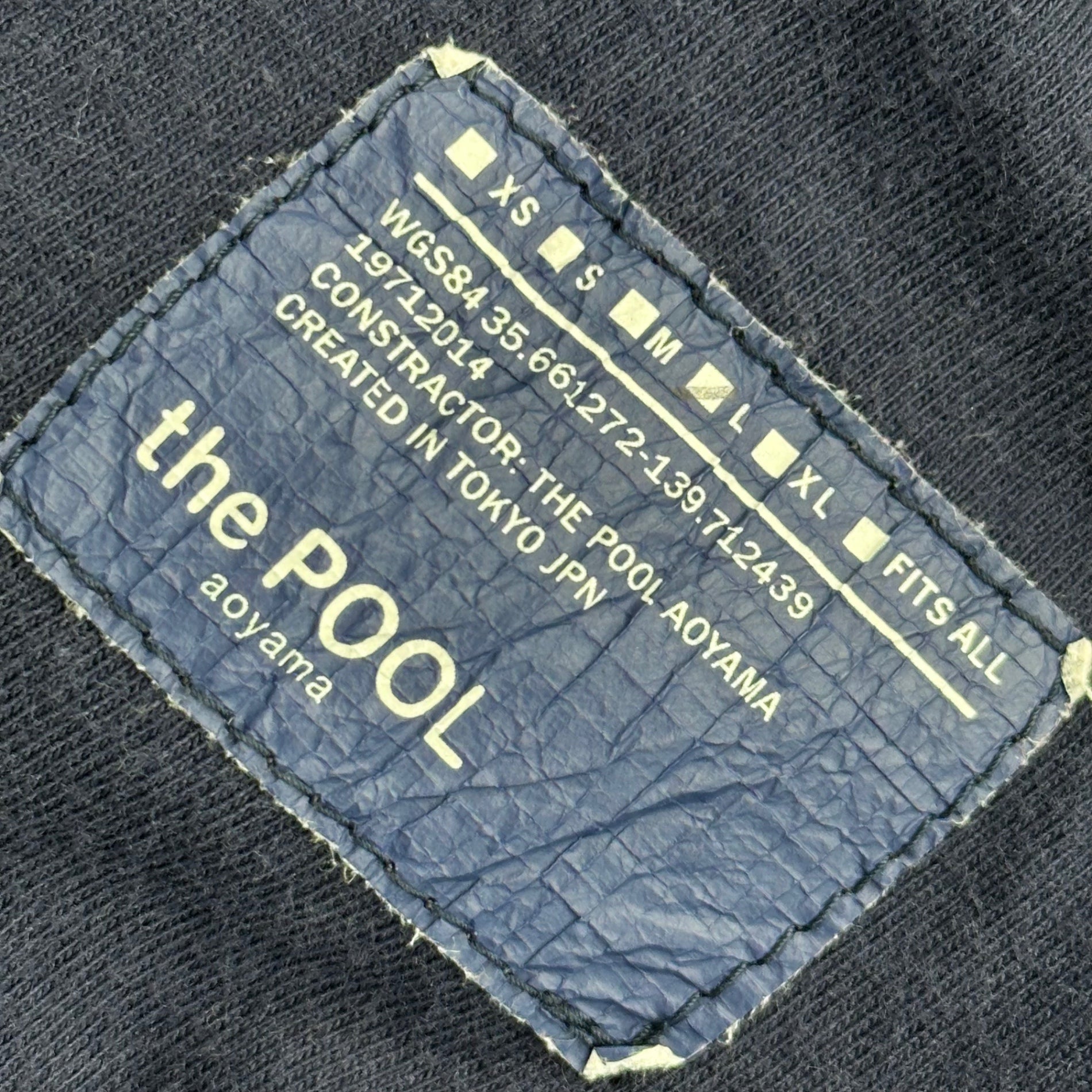 THE POOL AOYMA(ザプールアオヤマ) S/S T-shirt with chest pocket and line print胸ポケット ライン プリント 半袖 Tシャツ 21290 L ネイビー×ピンク