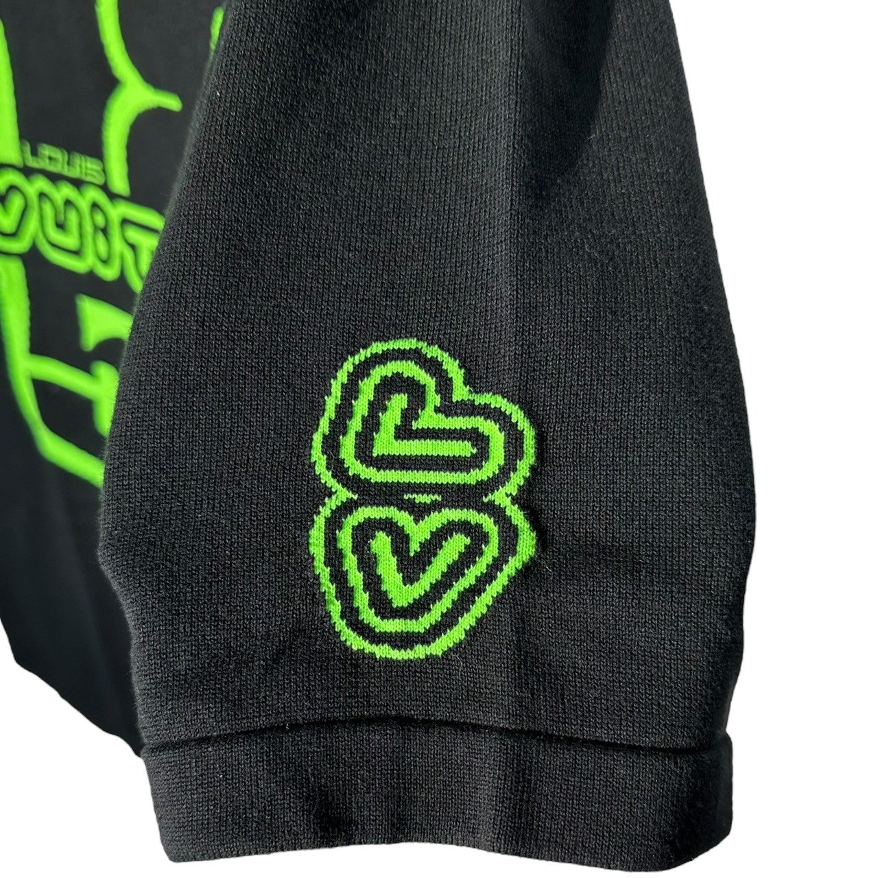 LOUIS VUITTON(ルイヴィトン) 22AW 1854 Graphic S/S Knit グラフィック 半袖 ニット Tシャツ 1AAGO4 XXL ブラック×ライムグリーン RM222 ZTD HNN78W カットソー プルオーバー